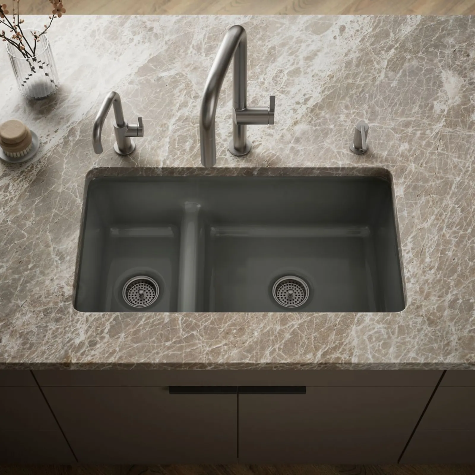 Smart Divide® 33" top-/undermount double-bowl kitchen sink^Kohler Outlet