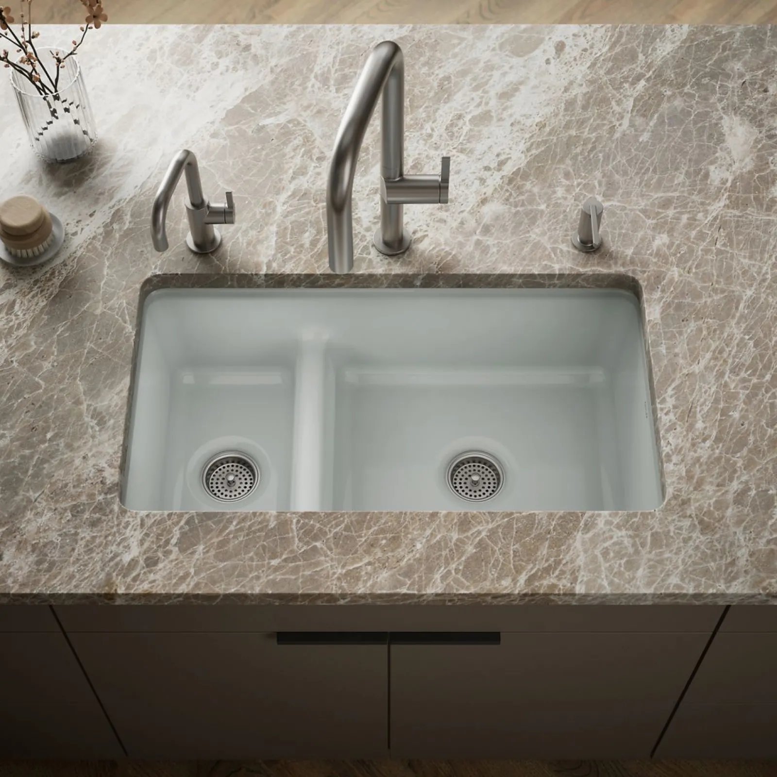 Smart Divide® 33" top-/undermount double-bowl kitchen sink^Kohler Outlet