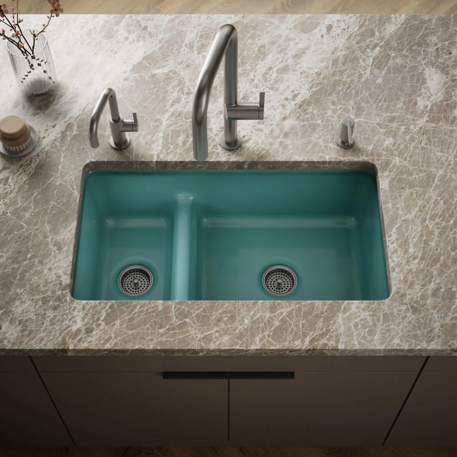 Smart Divide® 33" top-/undermount double-bowl kitchen sink^Kohler Outlet