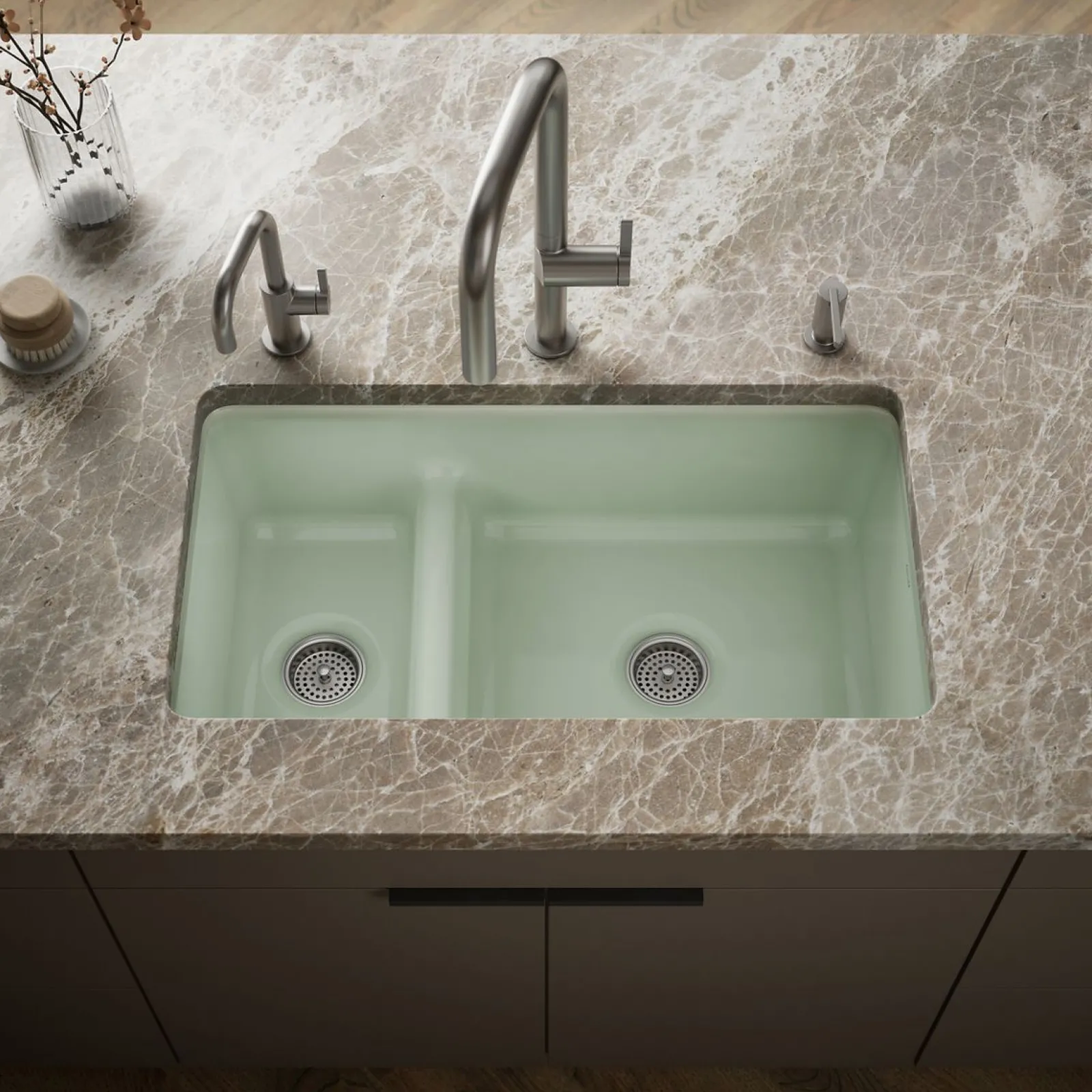 Smart Divide® 33" top-/undermount double-bowl kitchen sink^Kohler Outlet
