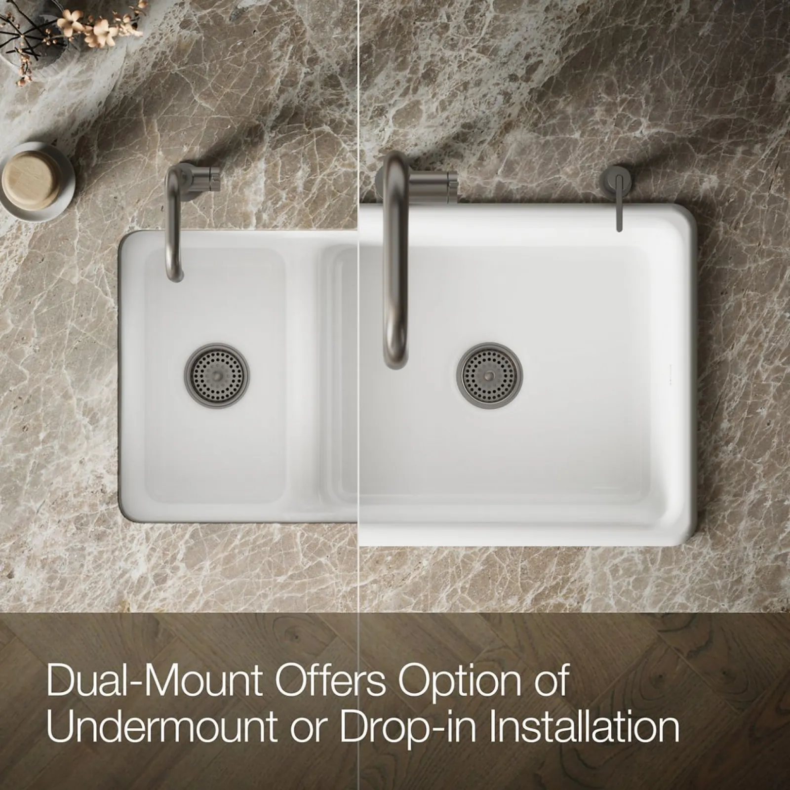 Smart Divide® 33" top-/undermount double-bowl kitchen sink^Kohler Outlet