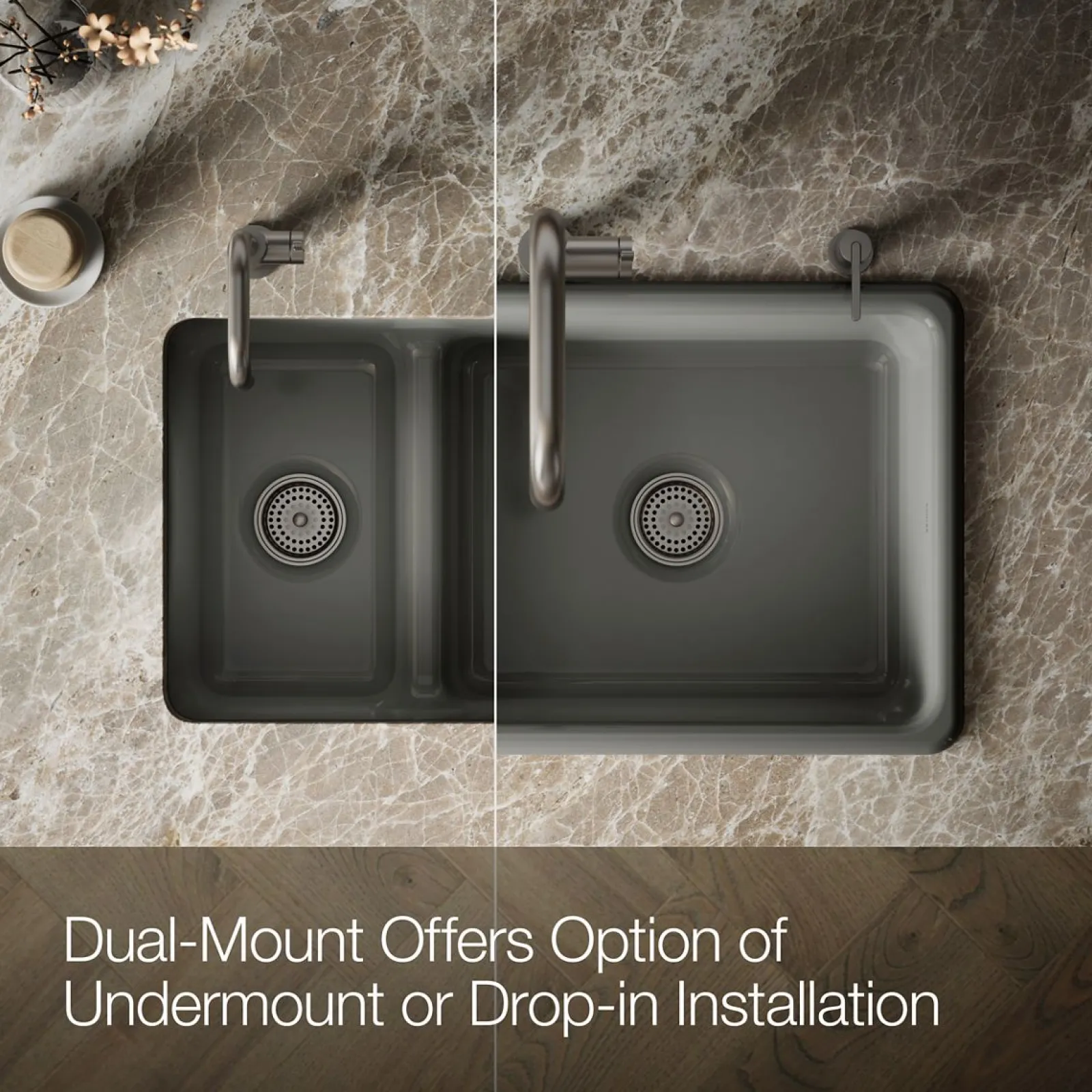 Smart Divide® 33" top-/undermount double-bowl kitchen sink^Kohler Outlet