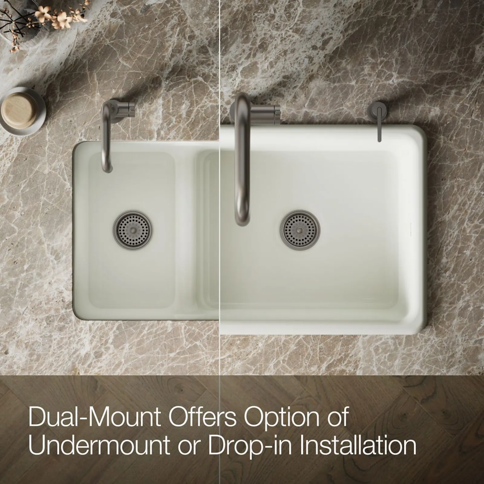 Smart Divide® 33" top-/undermount double-bowl kitchen sink^Kohler Outlet