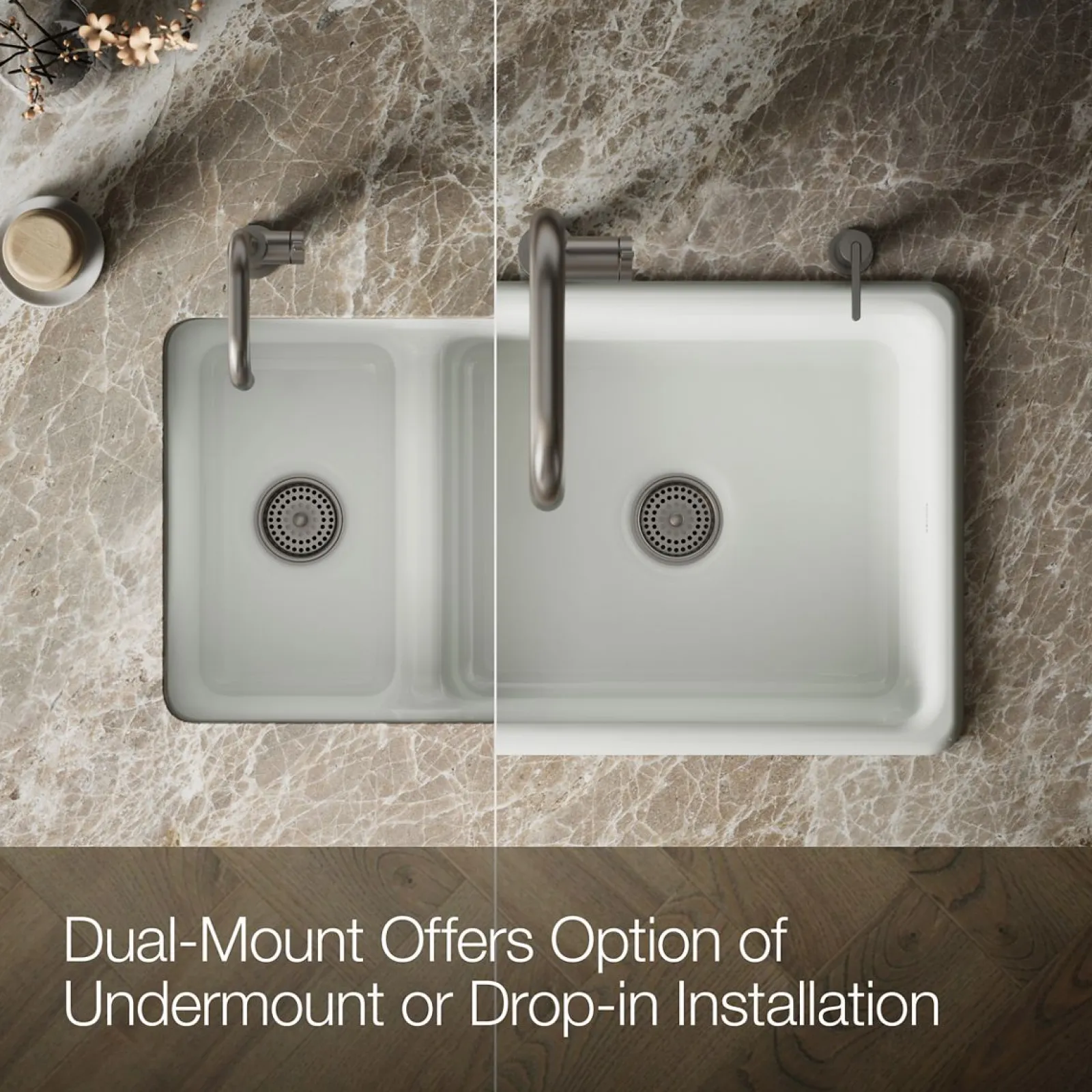 Smart Divide® 33" top-/undermount double-bowl kitchen sink^Kohler Outlet