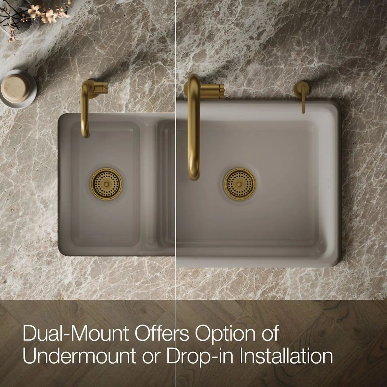Smart Divide® 33" top-/undermount double-bowl kitchen sink^Kohler Outlet