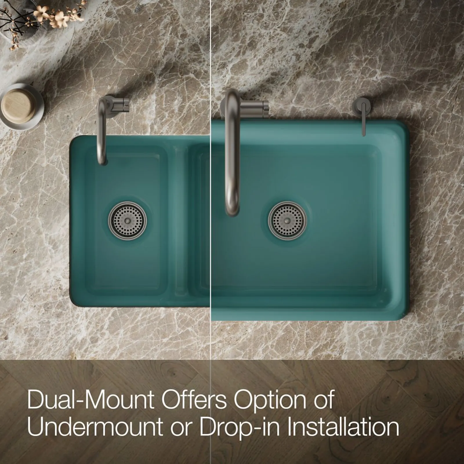Smart Divide® 33" top-/undermount double-bowl kitchen sink^Kohler Outlet