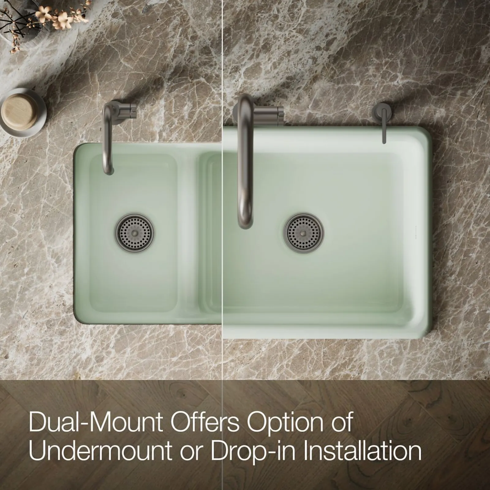 Smart Divide® 33" top-/undermount double-bowl kitchen sink^Kohler Outlet