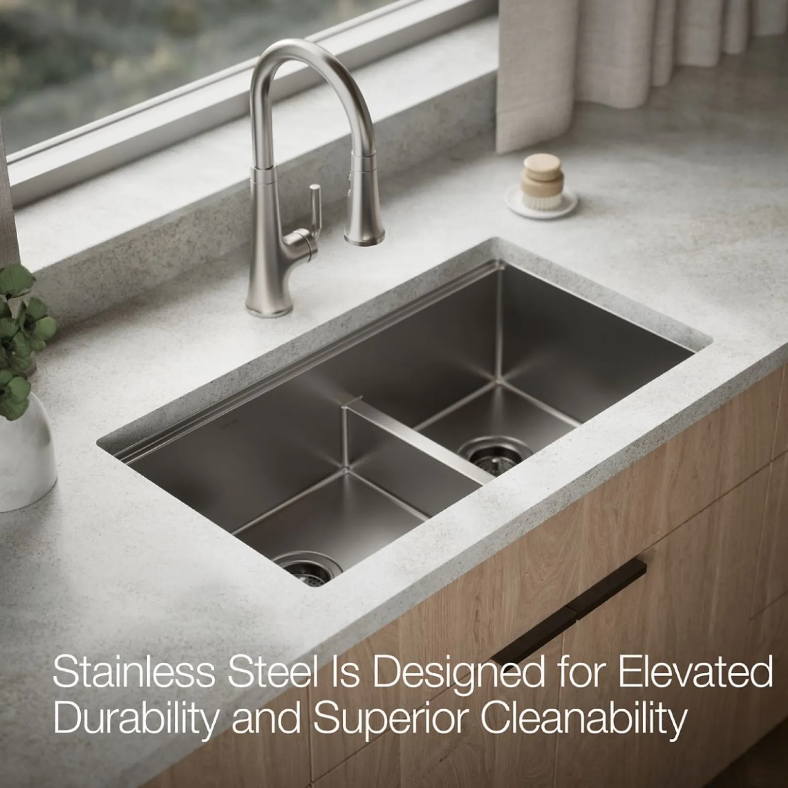 Smart Divide® 32" undermount double-bowl workstation kitchen sink^Kohler Hot