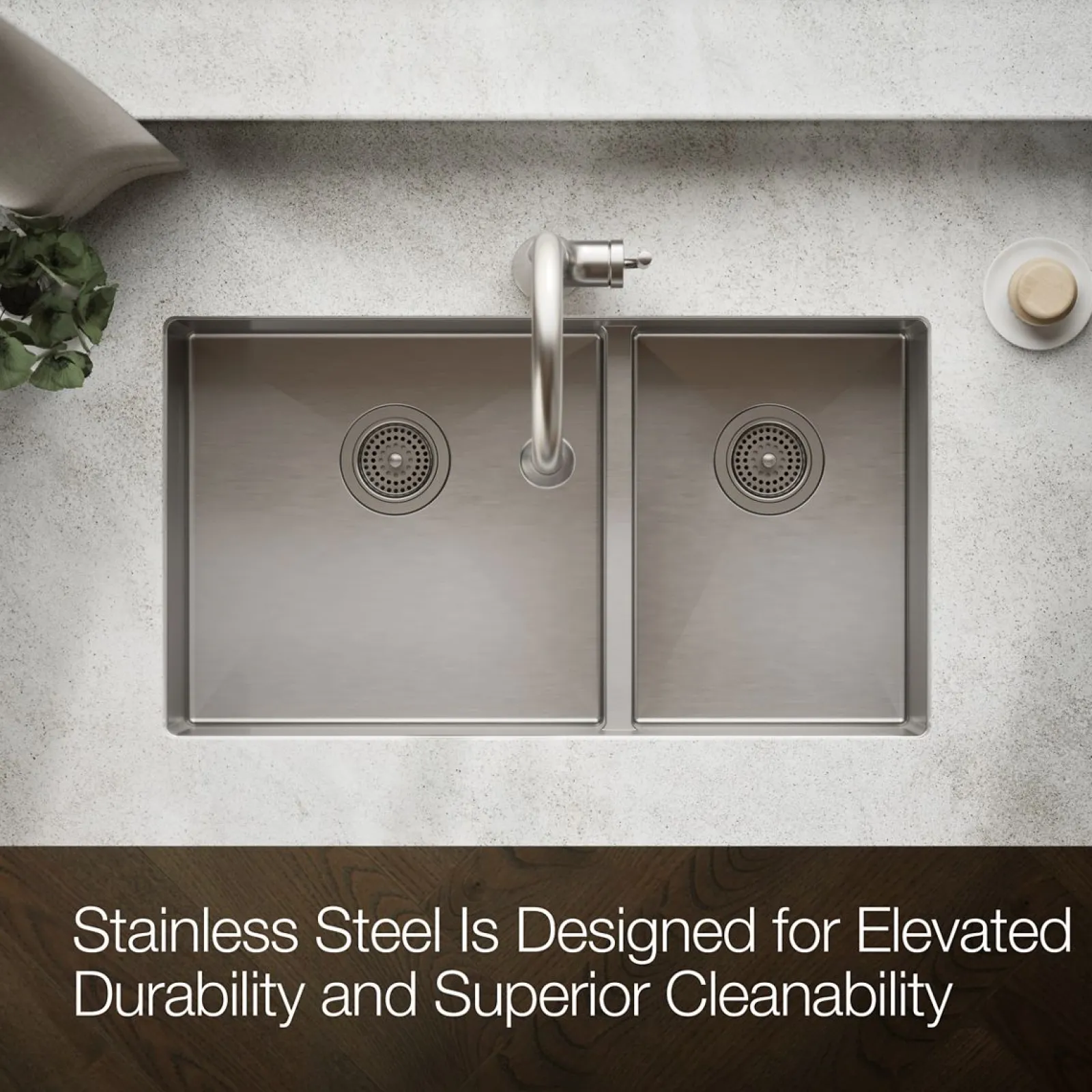 Smart Divide® 32" undermount double-bowl kitchen sink^Kohler