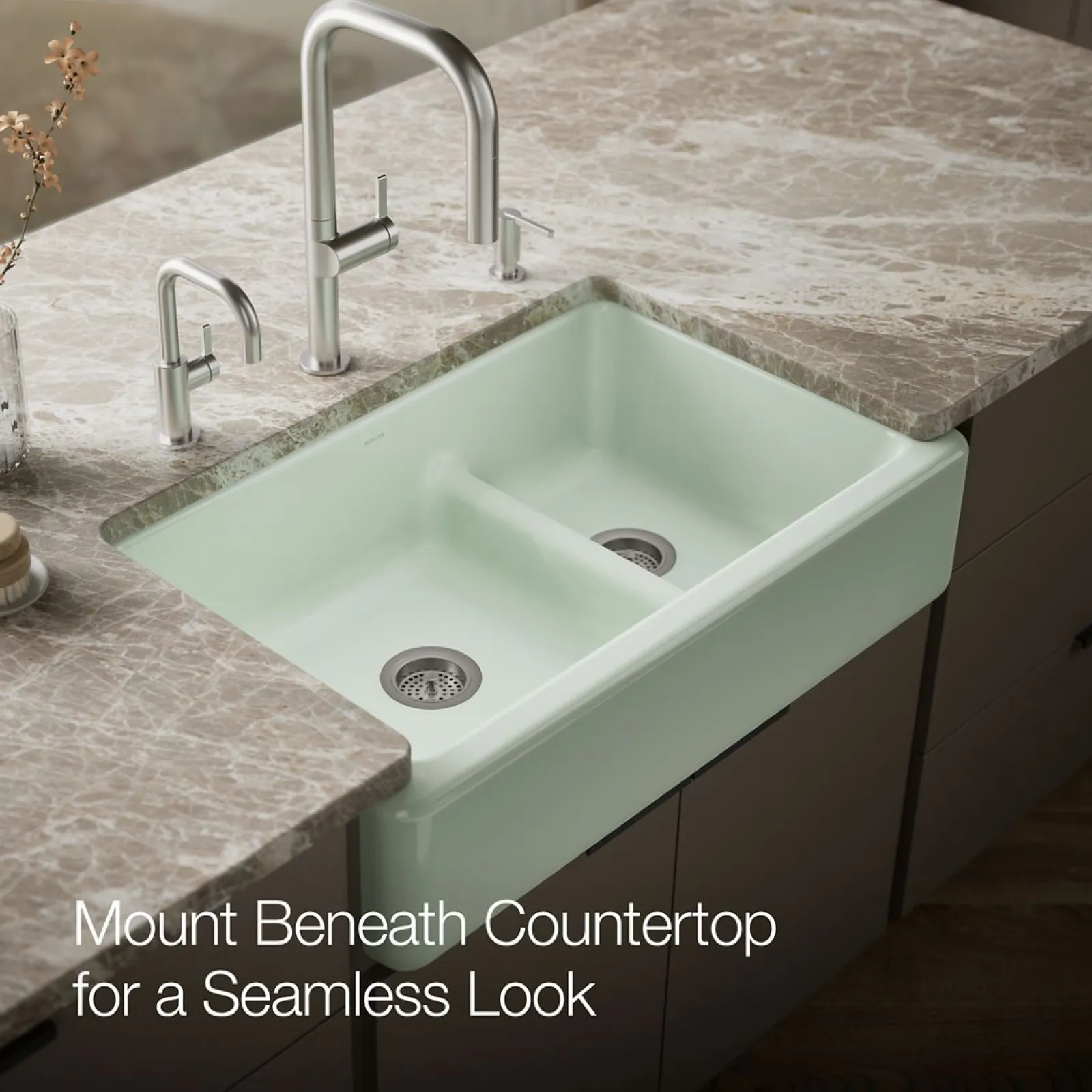 Smart Divide® 35-3/4" undermount double-bowl farmhouse kitchen sink^Kohler Outlet
