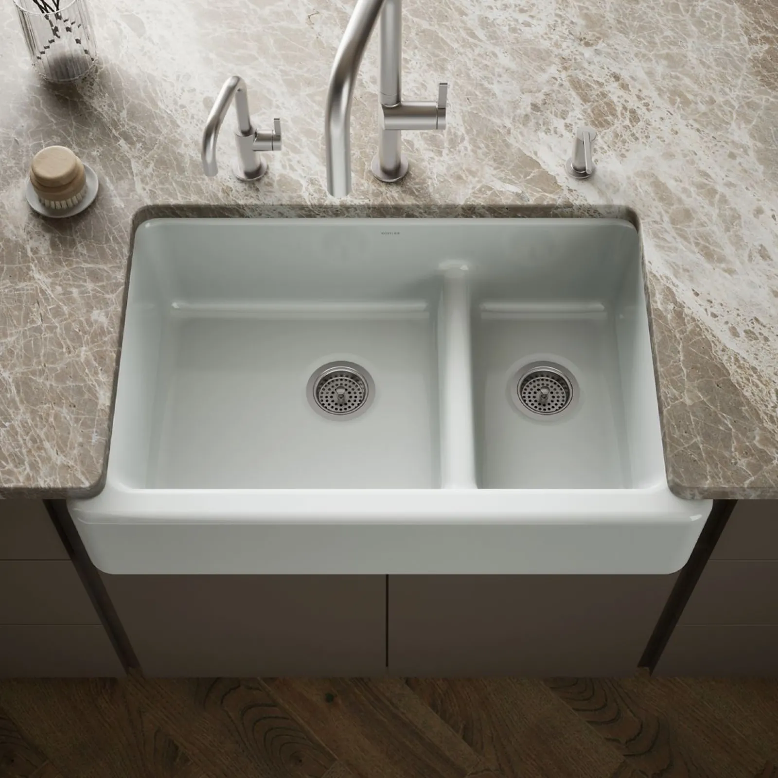 Smart Divide® 35-3/4" undermount double-bowl farmhouse kitchen sink^Kohler Outlet