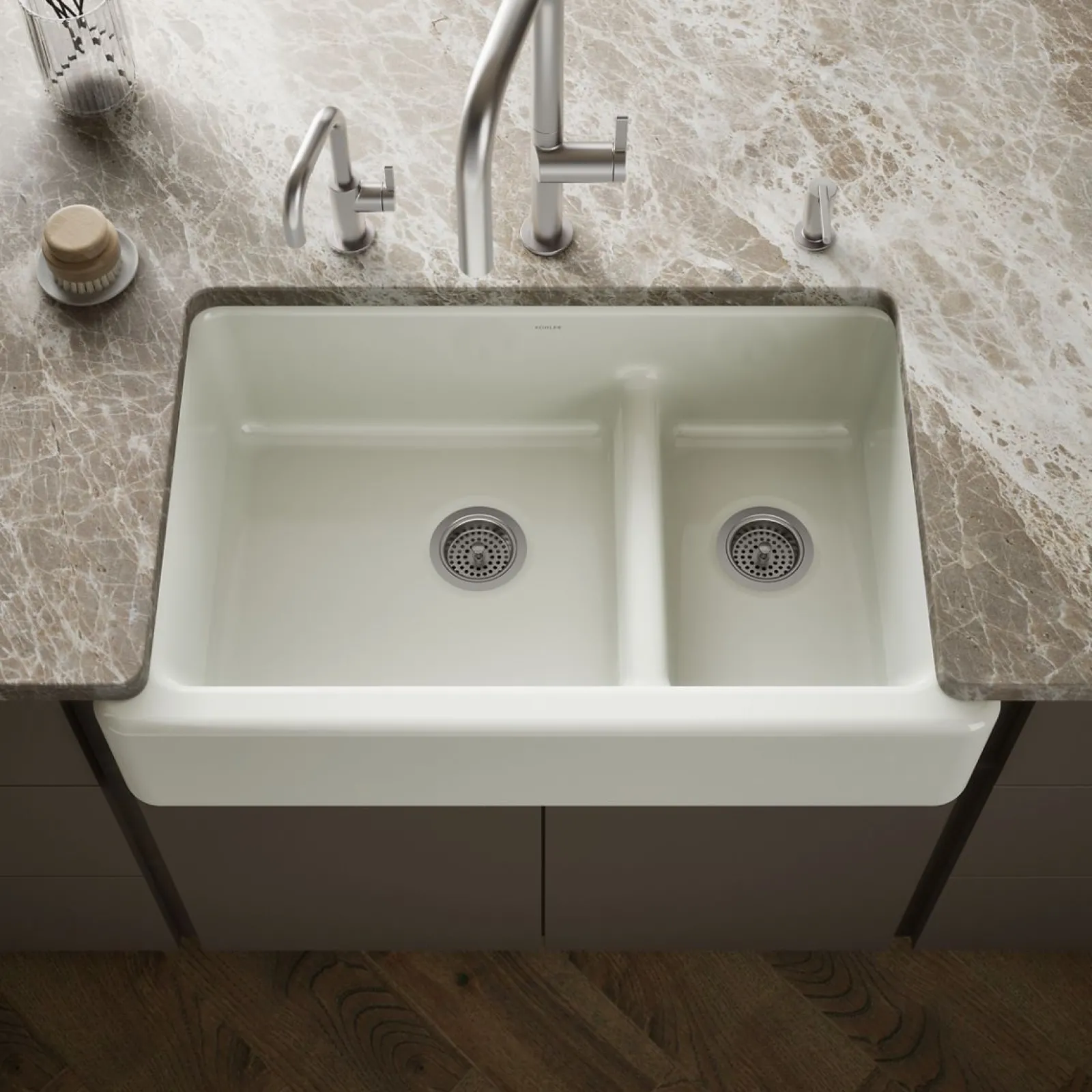 Smart Divide® 35-3/4" undermount double-bowl farmhouse kitchen sink^Kohler Outlet
