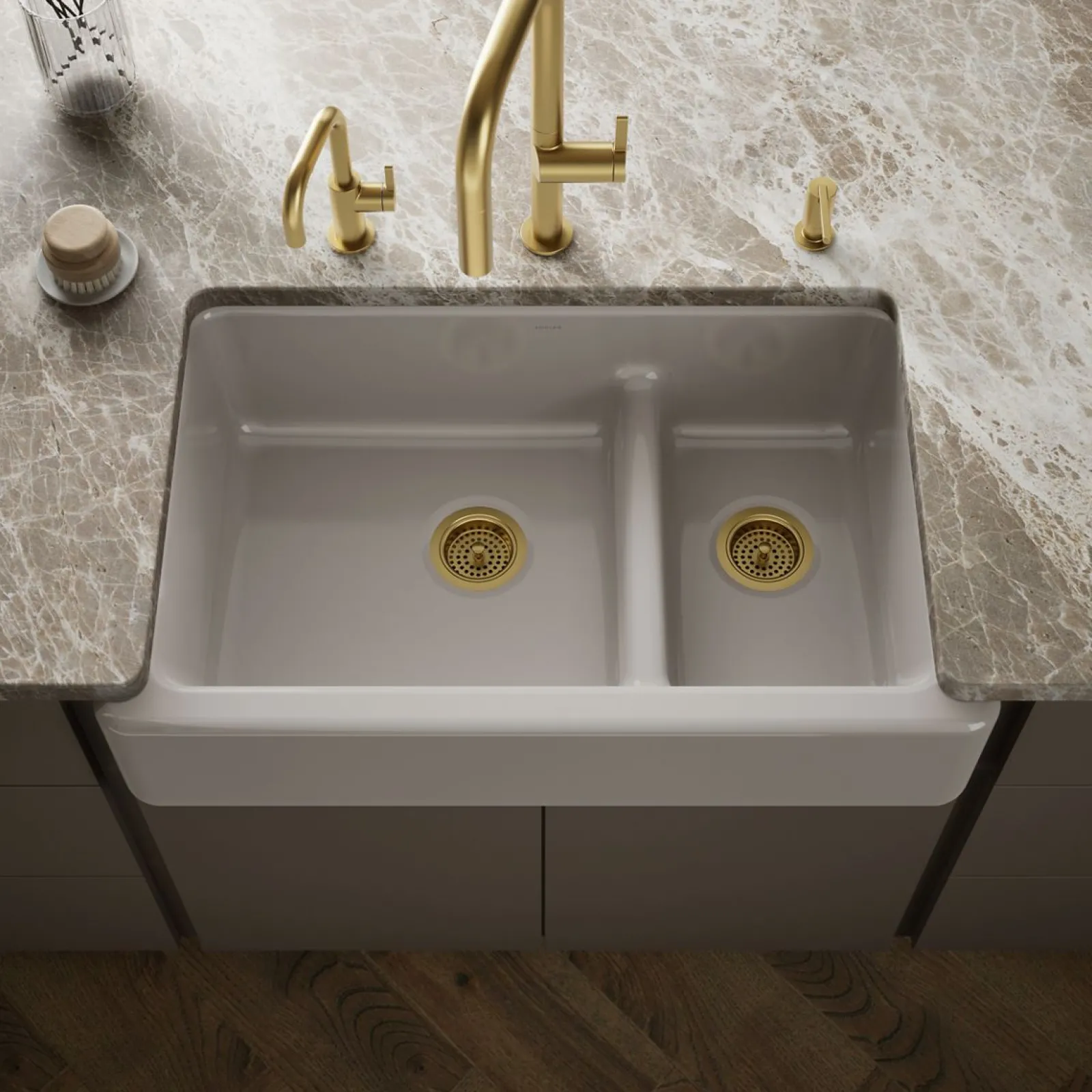 Smart Divide® 35-3/4" undermount double-bowl farmhouse kitchen sink^Kohler Outlet