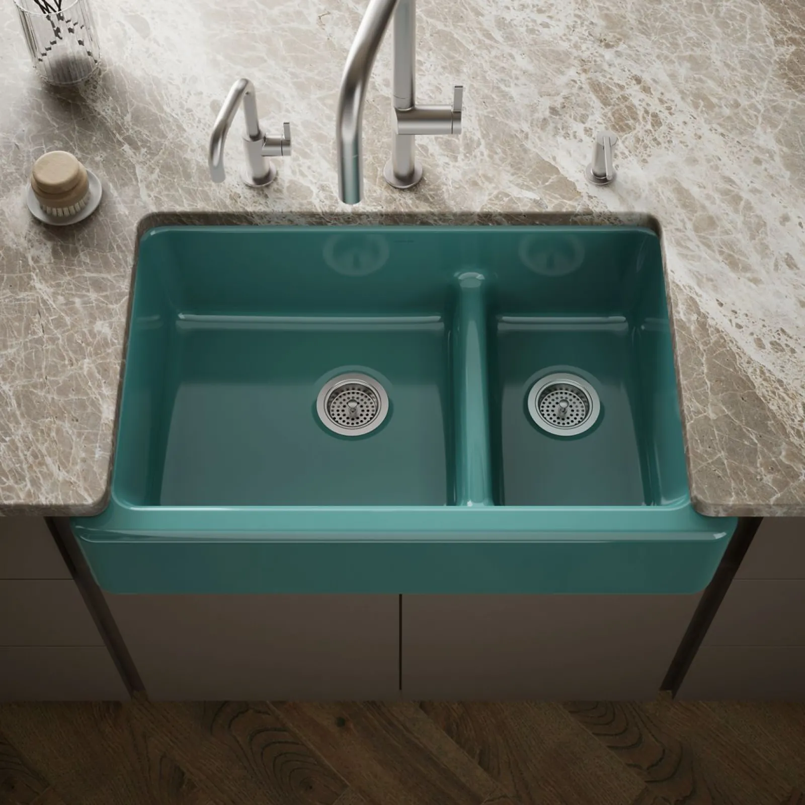Smart Divide® 35-3/4" undermount double-bowl farmhouse kitchen sink^Kohler Outlet