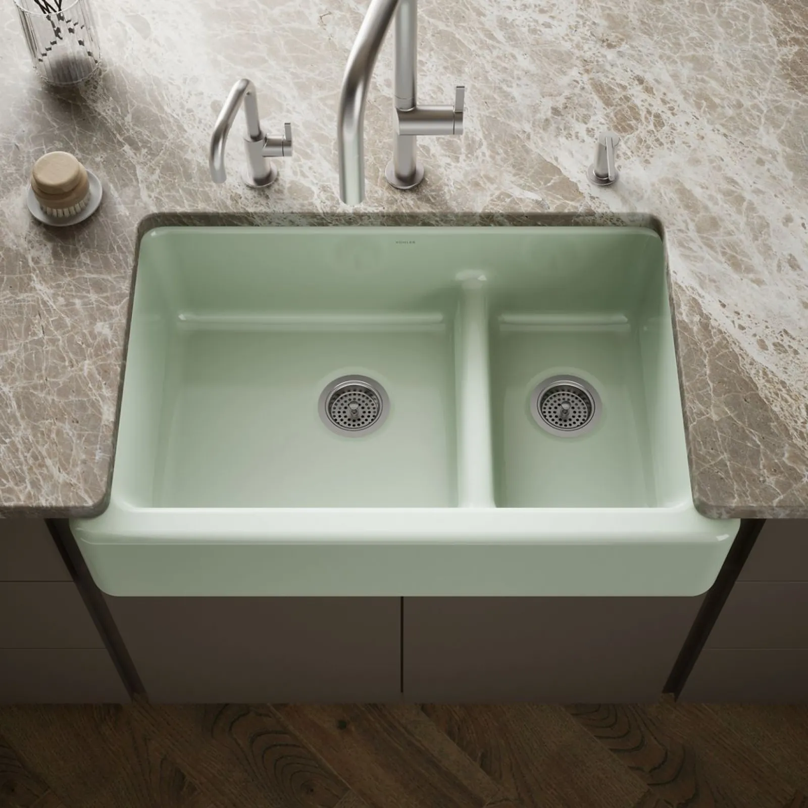 Smart Divide® 35-3/4" undermount double-bowl farmhouse kitchen sink^Kohler Outlet