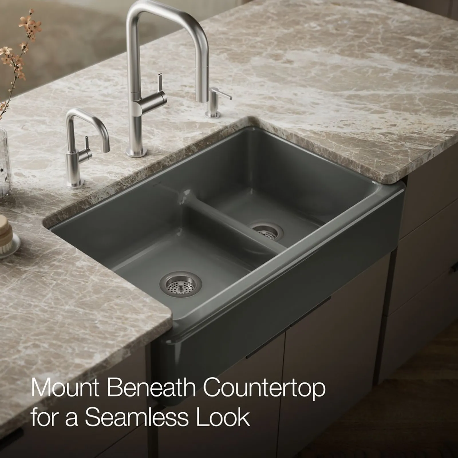 Smart Divide® 35-3/4" undermount double-bowl farmhouse kitchen sink^Kohler Outlet