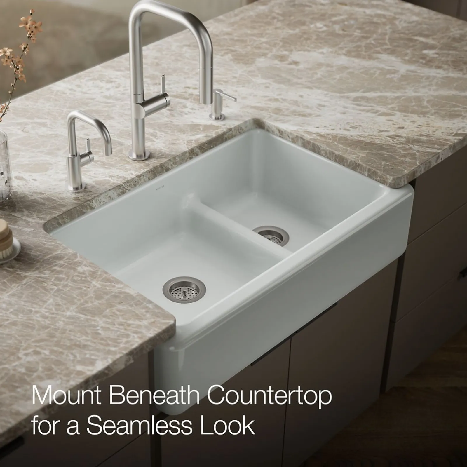Smart Divide® 35-3/4" undermount double-bowl farmhouse kitchen sink^Kohler Outlet