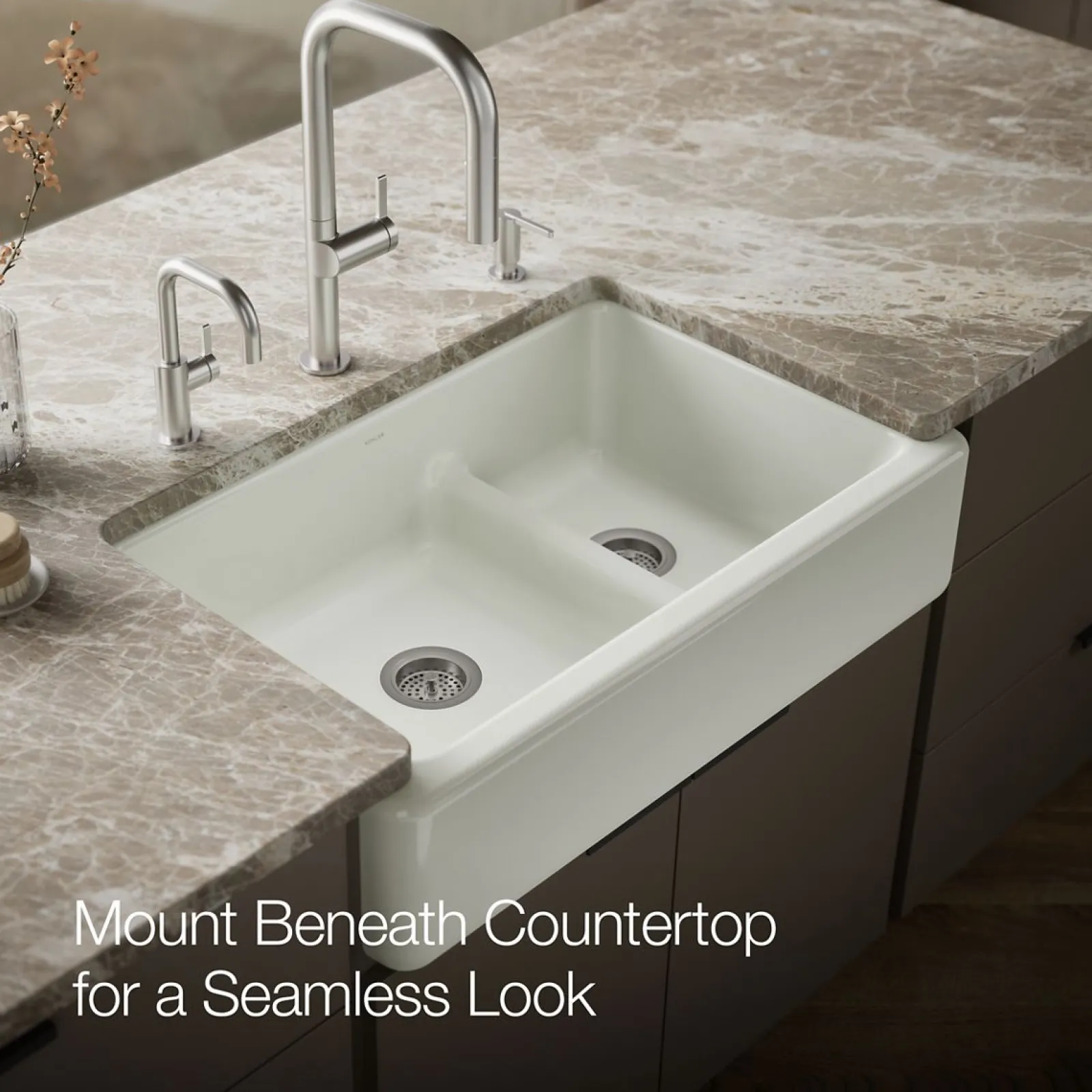 Smart Divide® 35-3/4" undermount double-bowl farmhouse kitchen sink^Kohler Outlet
