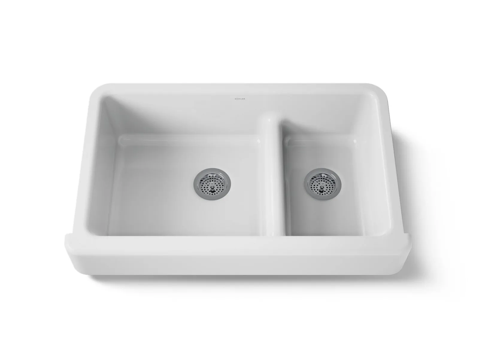 Smart Divide® 35-1/2" undermount double-bowl farmhouse kitchen sink with short apron^Kohler New