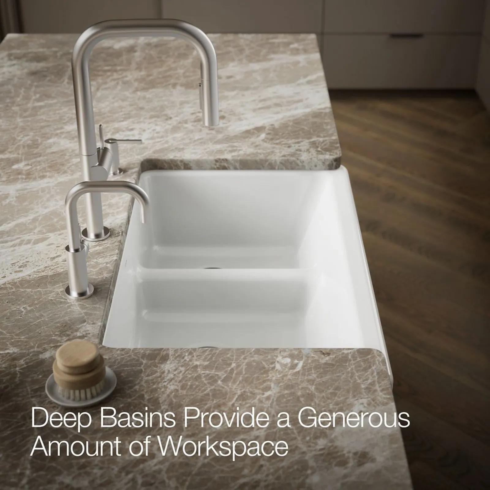 Smart Divide® 35-1/2" undermount double-bowl farmhouse kitchen sink with short apron^Kohler New