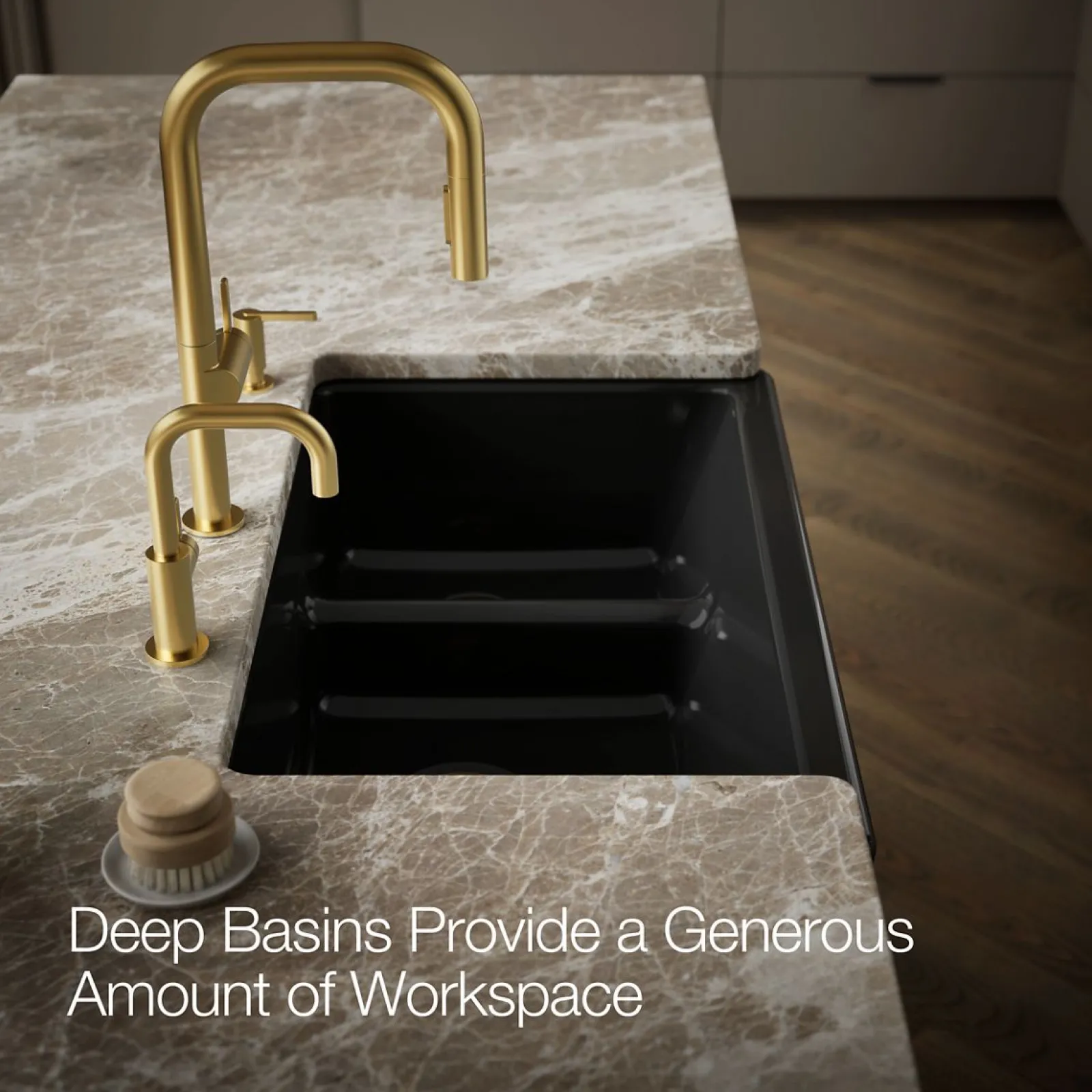 Smart Divide® 35-1/2" undermount double-bowl farmhouse kitchen sink with short apron^Kohler New