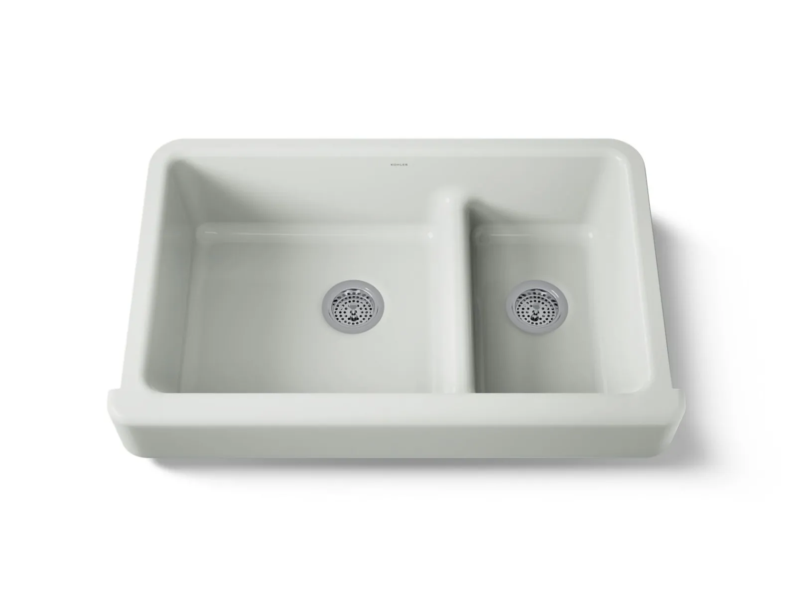 Smart Divide® 35-1/2" undermount double-bowl farmhouse kitchen sink with short apron^Kohler New