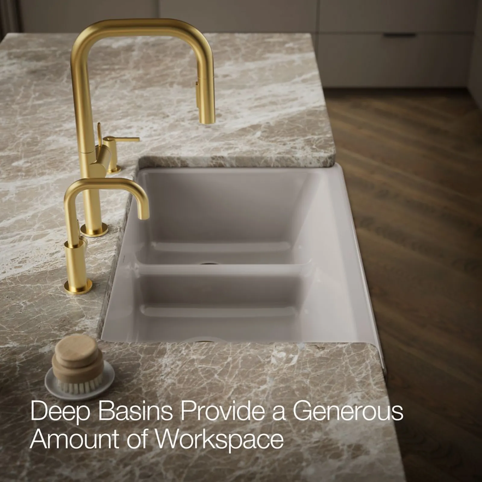 Smart Divide® 35-1/2" undermount double-bowl farmhouse kitchen sink with short apron^Kohler New