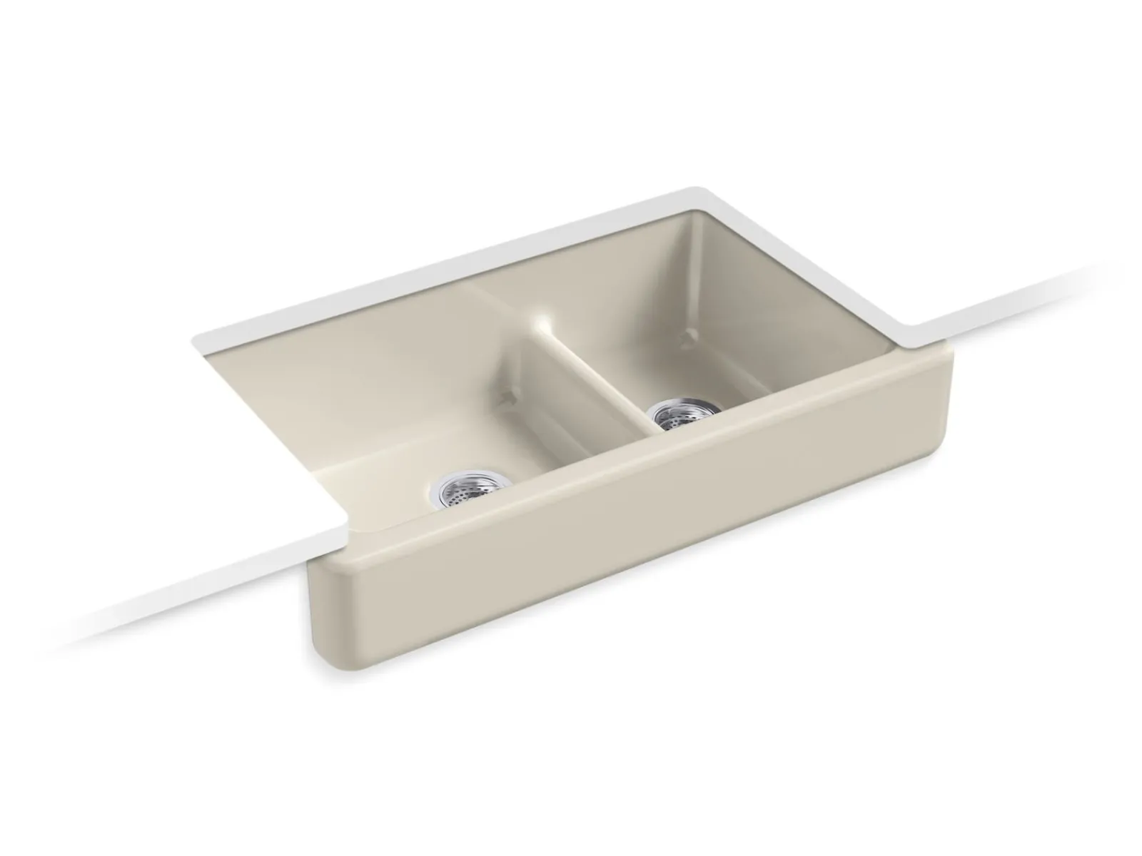 Smart Divide® 35-1/2" undermount double-bowl farmhouse kitchen sink with short apron^Kohler New