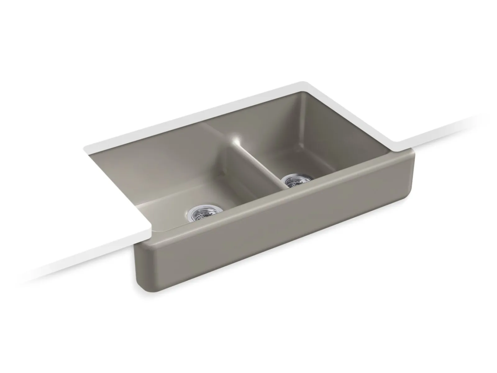 Smart Divide® 35-1/2" undermount double-bowl farmhouse kitchen sink with short apron^Kohler New