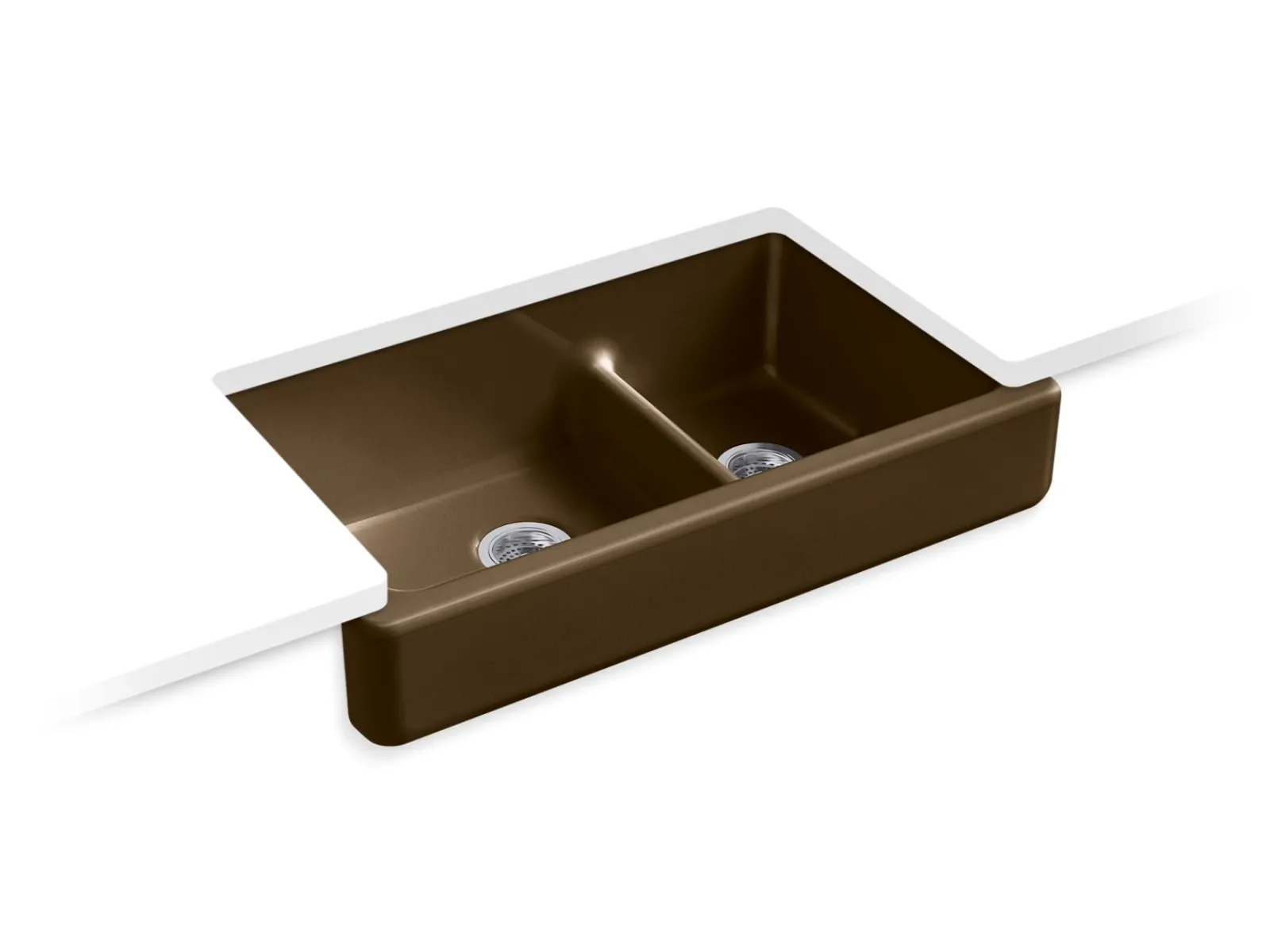 Smart Divide® 35-1/2" undermount double-bowl farmhouse kitchen sink with short apron^Kohler New
