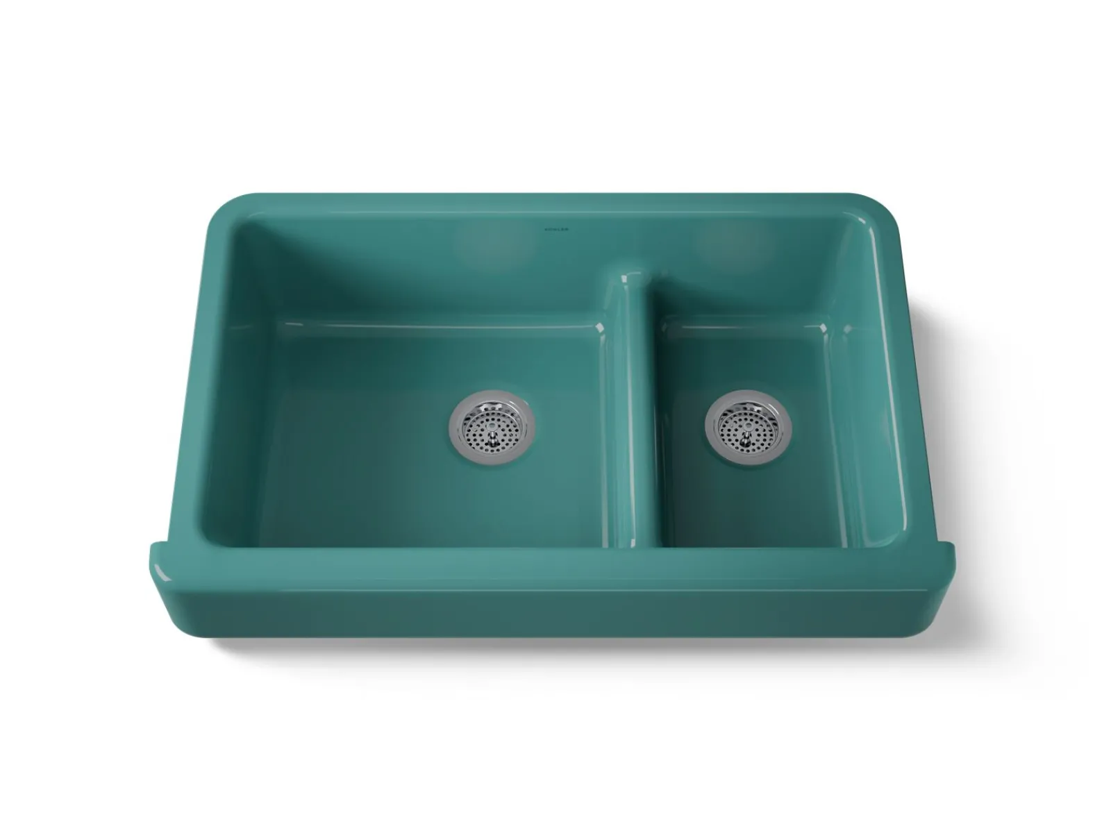 Smart Divide® 35-1/2" undermount double-bowl farmhouse kitchen sink with short apron^Kohler New