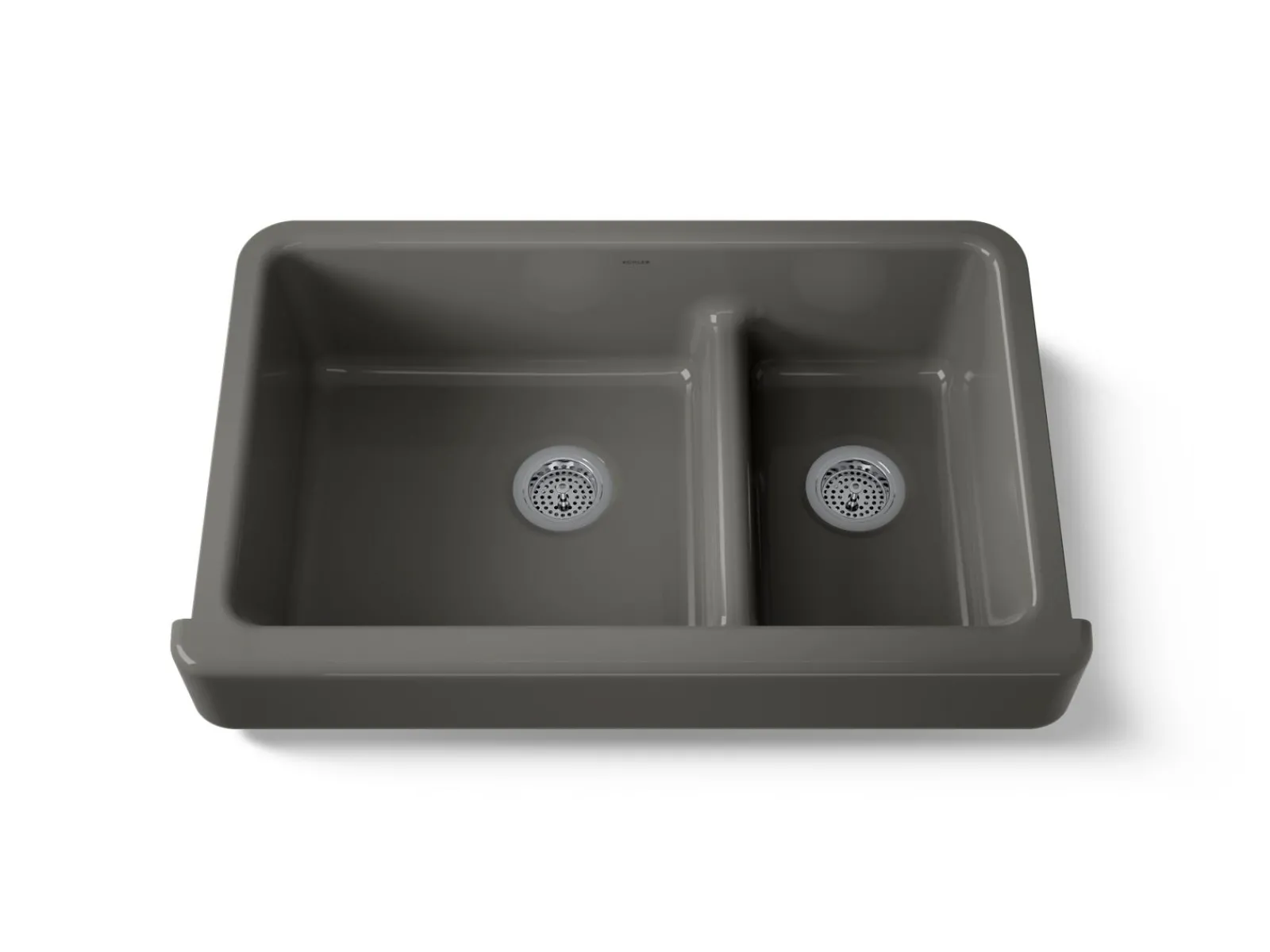 Smart Divide® 35-1/2" undermount double-bowl farmhouse kitchen sink with short apron^Kohler New