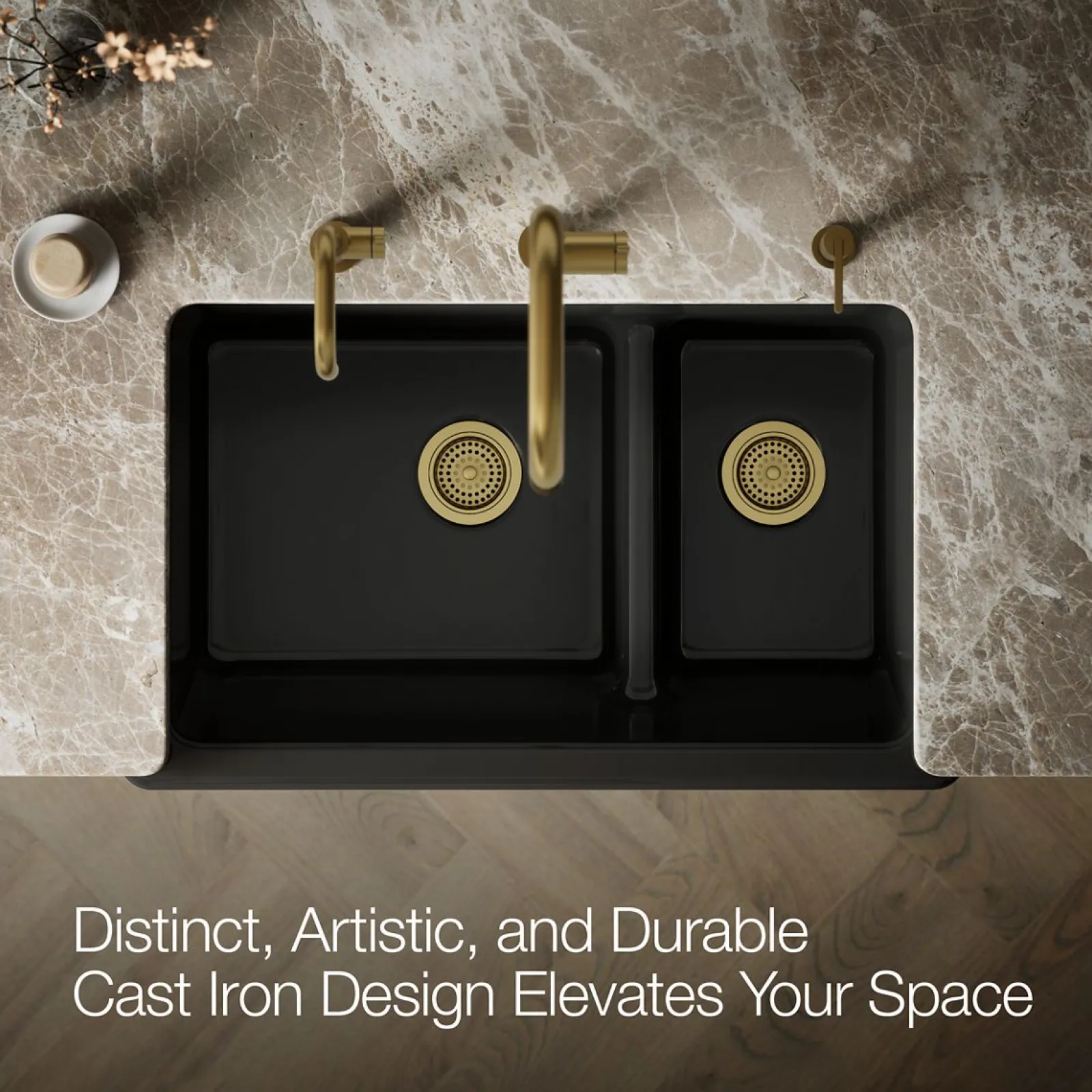 Smart Divide® 35-1/2" undermount double-bowl farmhouse kitchen sink with short apron^Kohler New