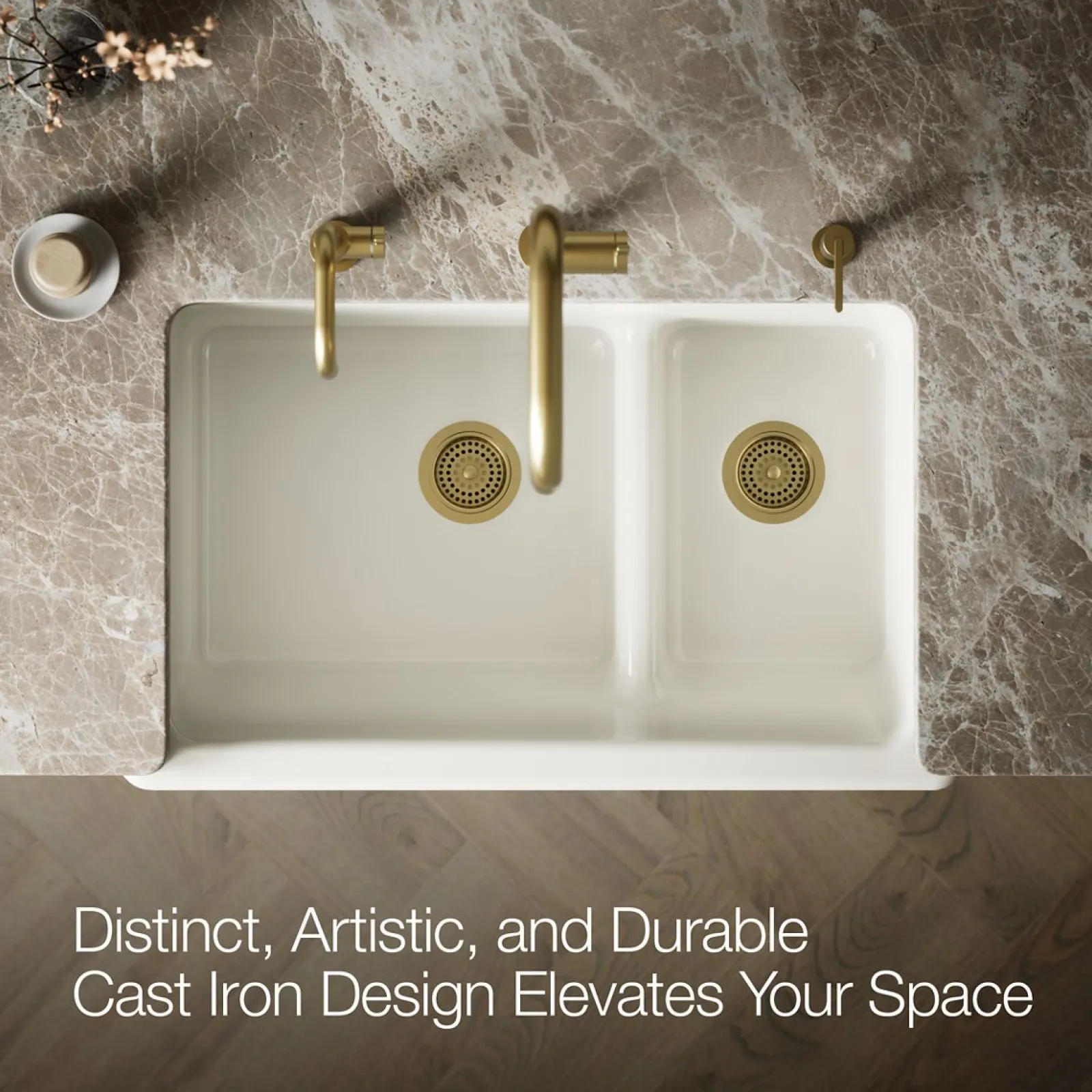 Smart Divide® 35-1/2" undermount double-bowl farmhouse kitchen sink with short apron^Kohler New