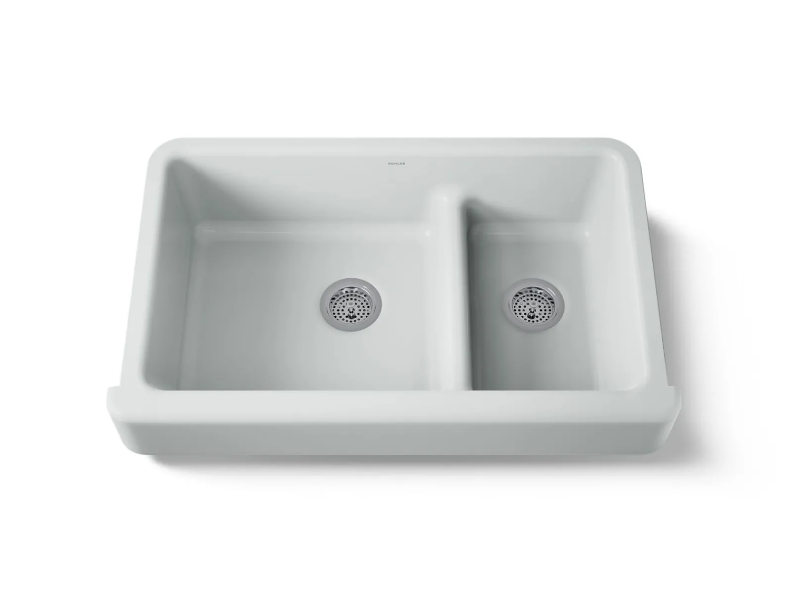Smart Divide® 35-1/2" undermount double-bowl farmhouse kitchen sink with short apron^Kohler New
