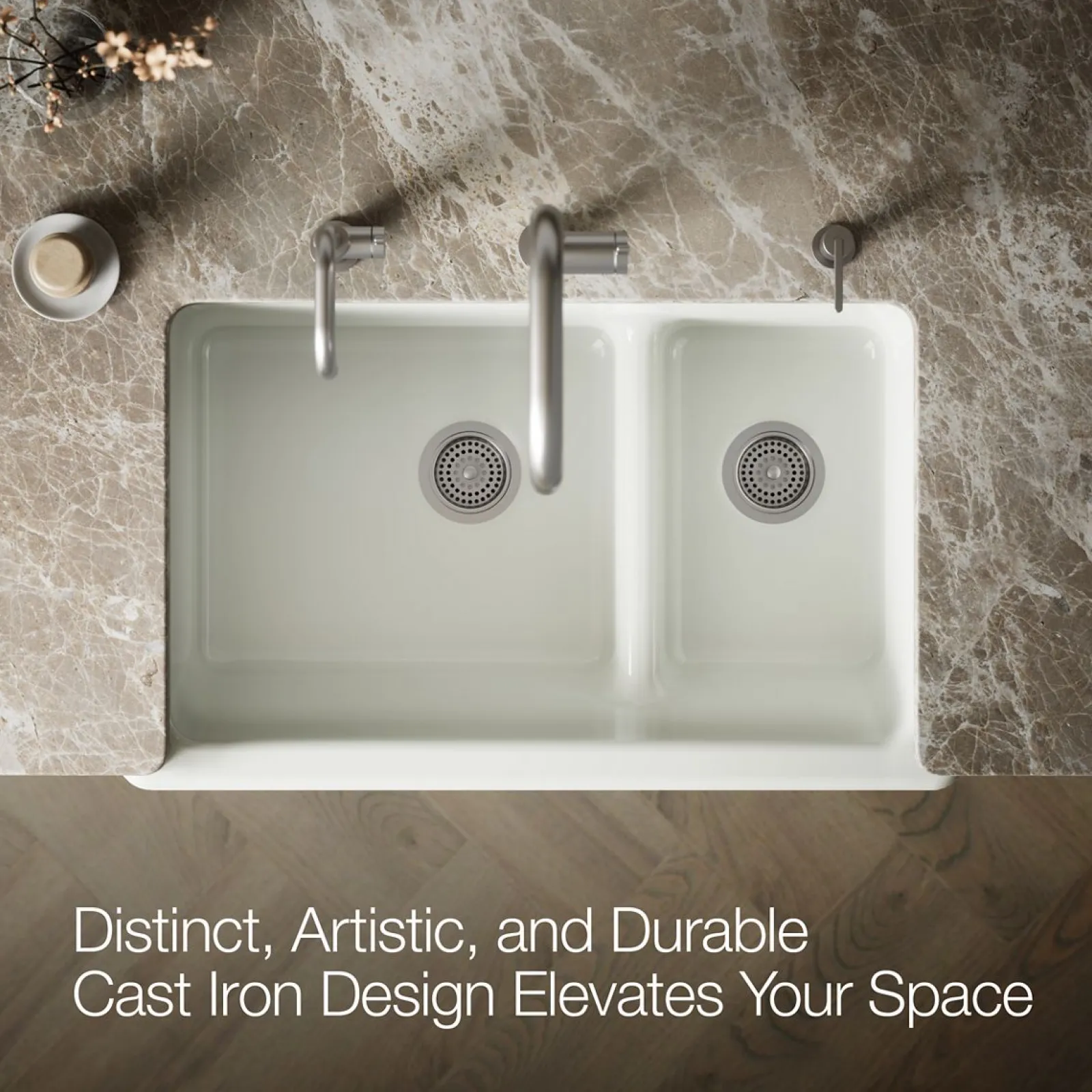Smart Divide® 35-1/2" undermount double-bowl farmhouse kitchen sink with short apron^Kohler New
