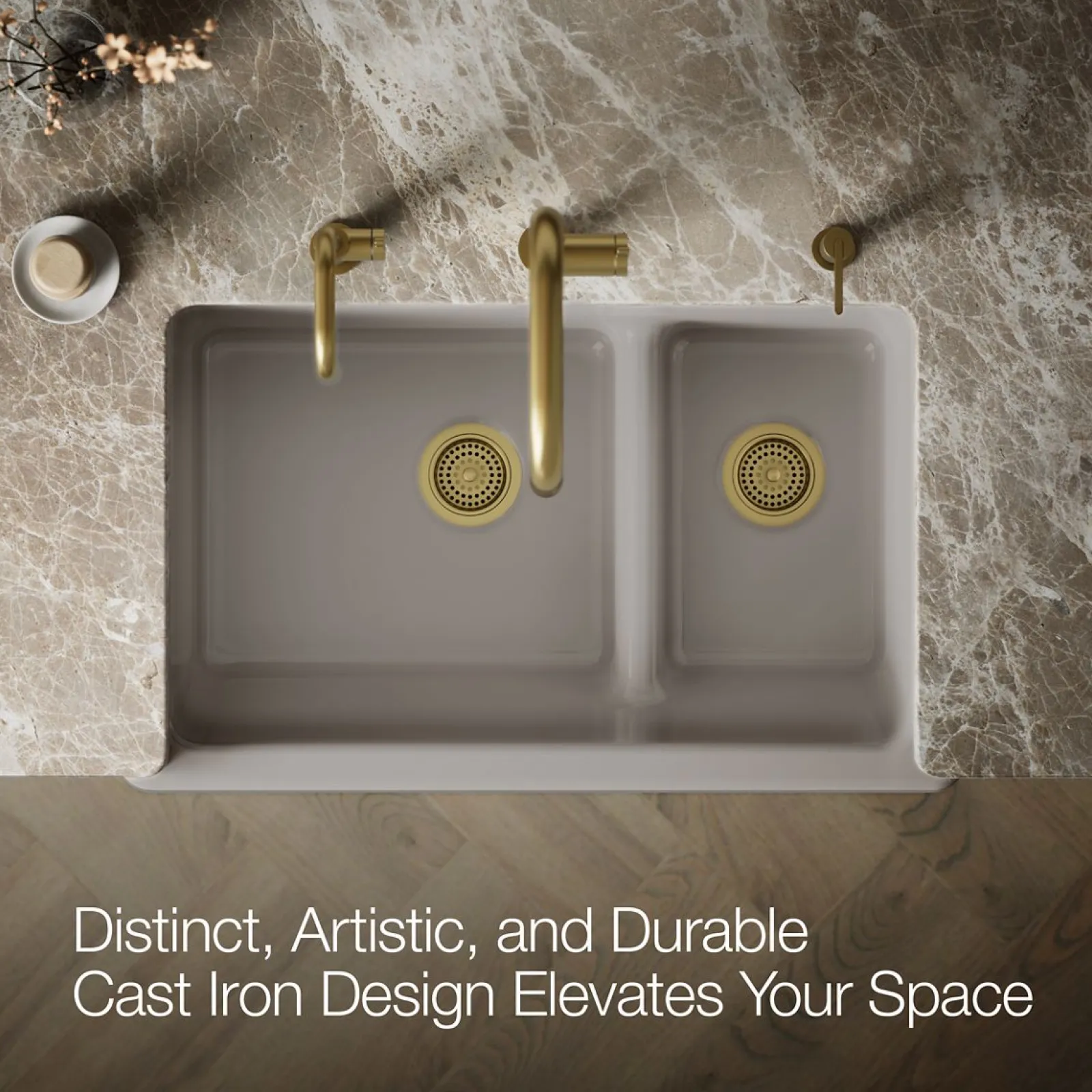 Smart Divide® 35-1/2" undermount double-bowl farmhouse kitchen sink with short apron^Kohler New