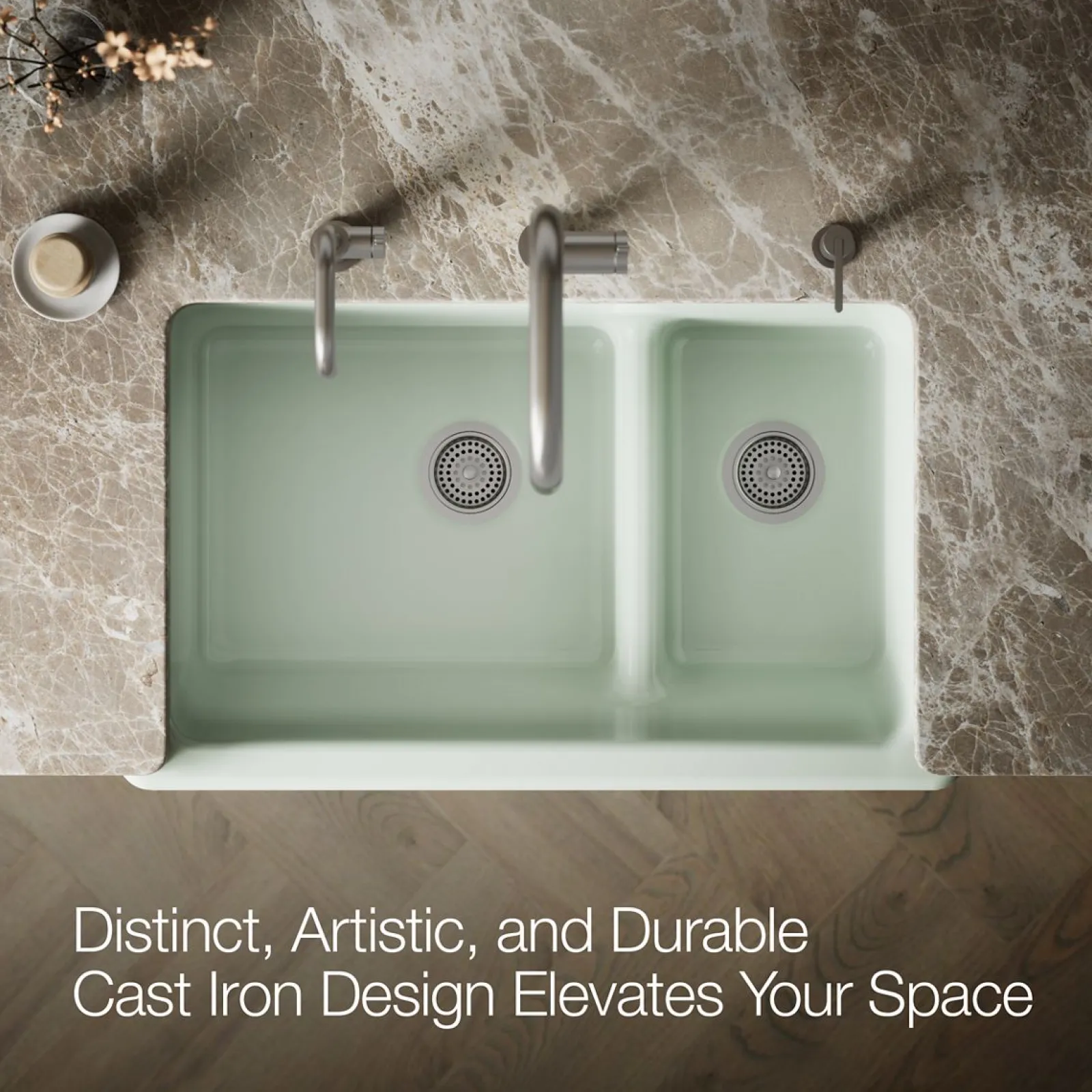 Smart Divide® 35-1/2" undermount double-bowl farmhouse kitchen sink with short apron^Kohler New