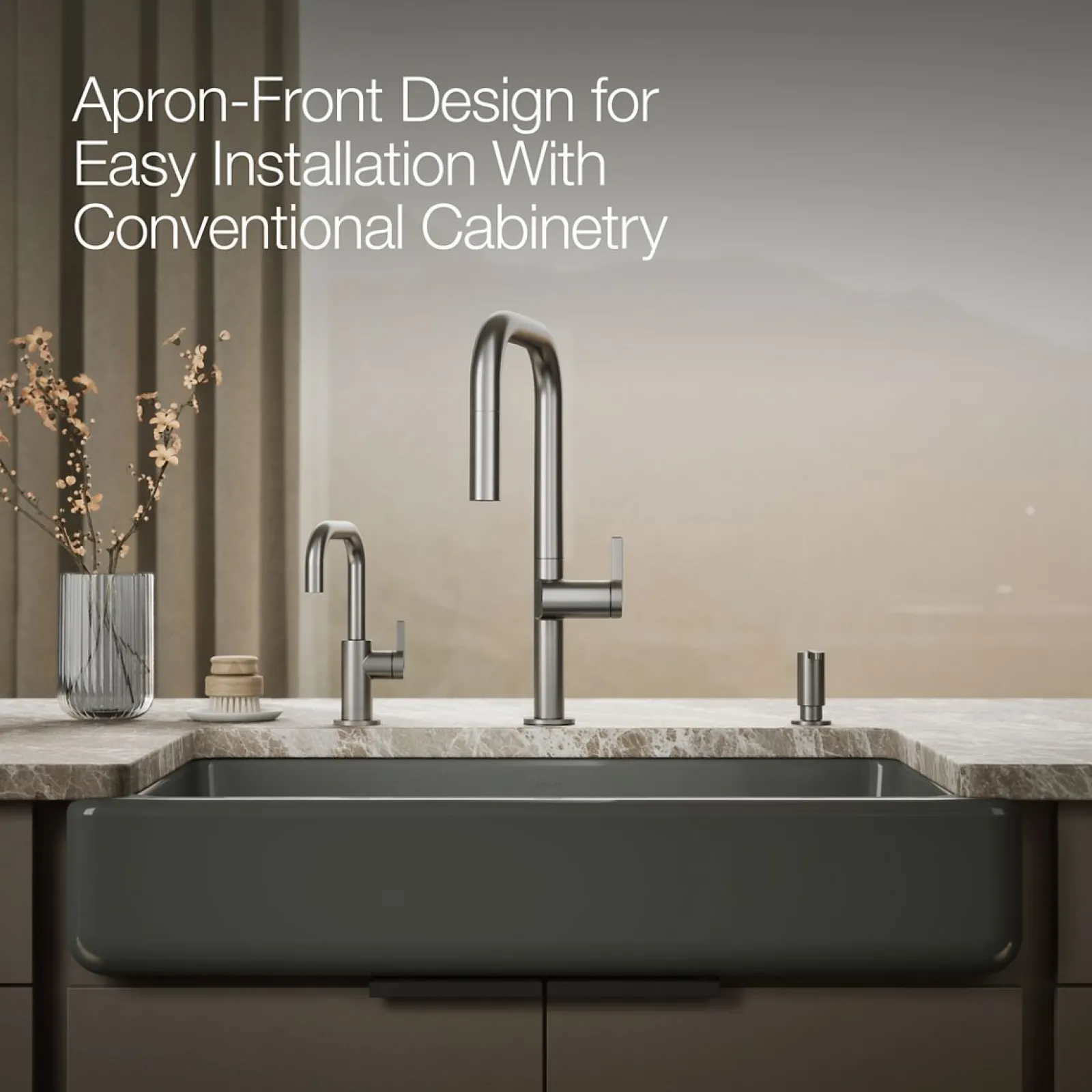 Smart Divide® 35-1/2" undermount double-bowl farmhouse kitchen sink with short apron^Kohler New