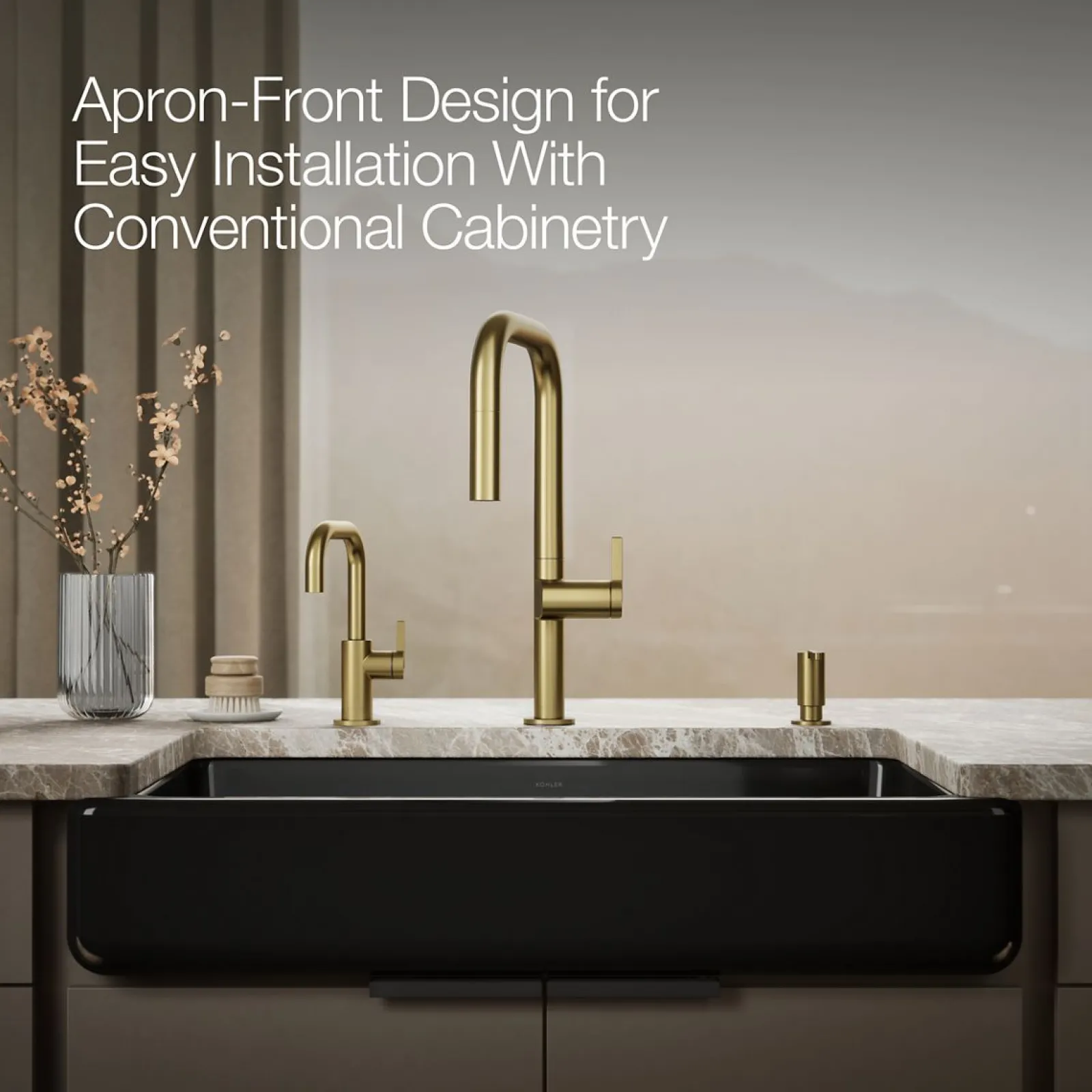 Smart Divide® 35-1/2" undermount double-bowl farmhouse kitchen sink with short apron^Kohler New
