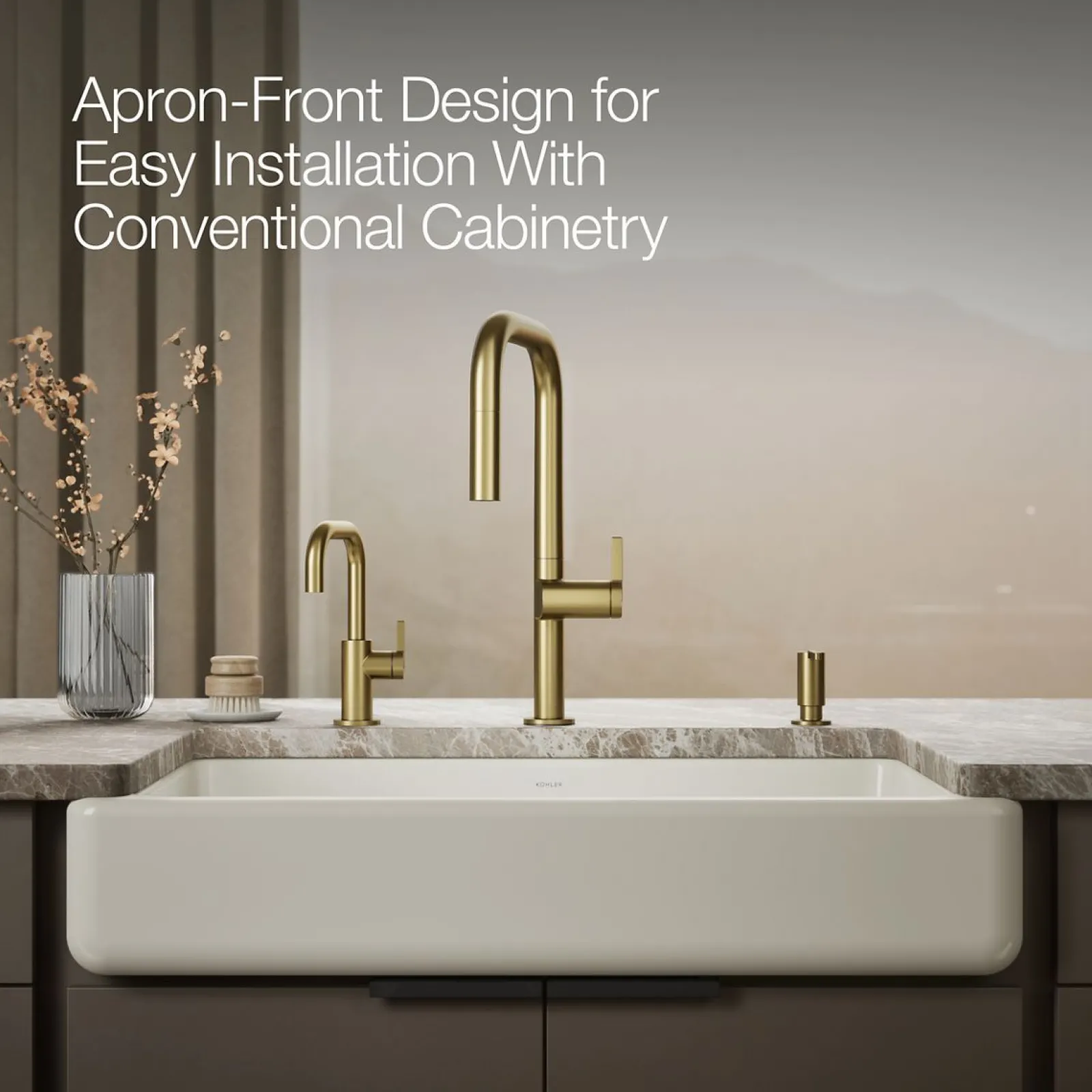 Smart Divide® 35-1/2" undermount double-bowl farmhouse kitchen sink with short apron^Kohler New