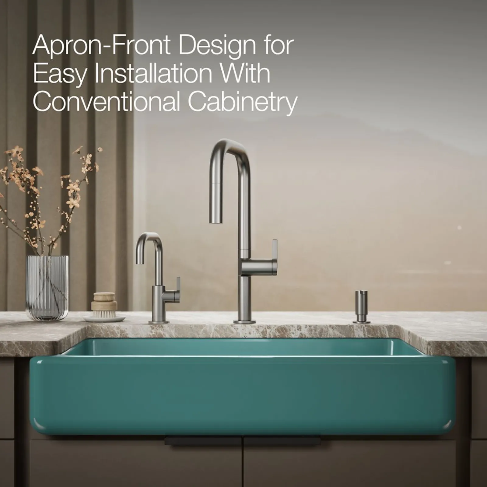 Smart Divide® 35-1/2" undermount double-bowl farmhouse kitchen sink with short apron^Kohler New