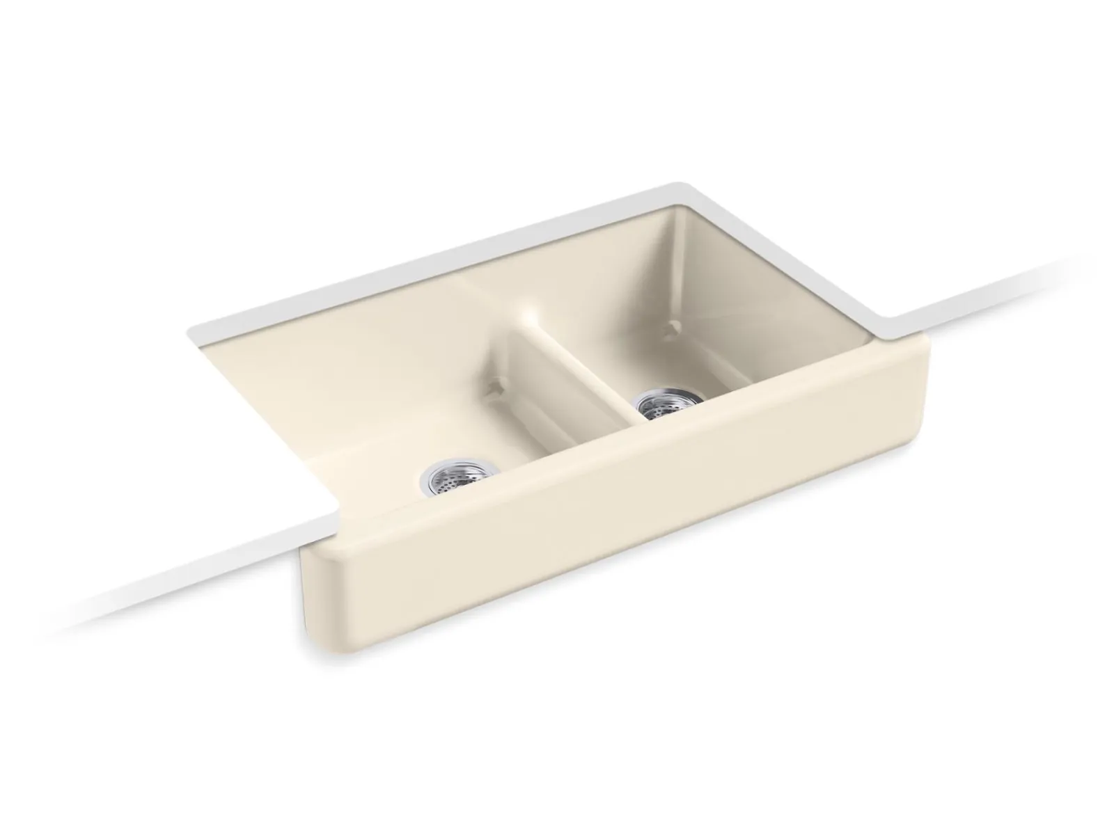 Smart Divide® 35-1/2" undermount double-bowl farmhouse kitchen sink with short apron^Kohler New