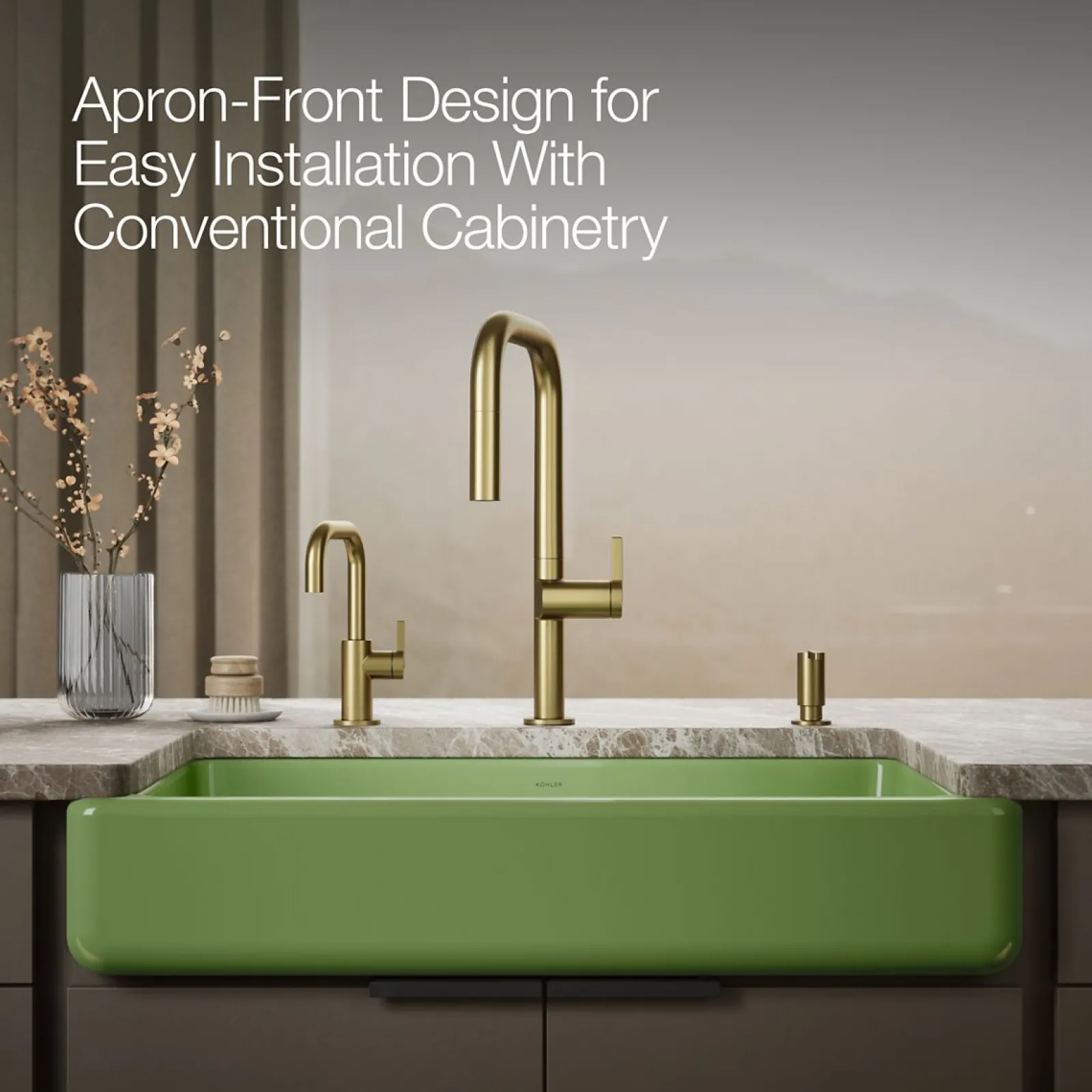 Smart Divide® 35-1/2" undermount double-bowl farmhouse kitchen sink with short apron^Kohler New