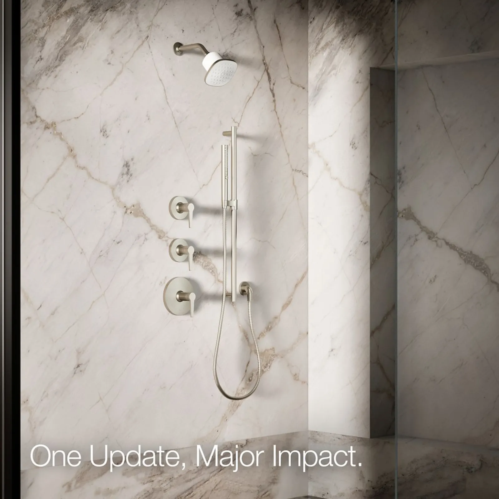 Square single-function filtered showerhead, 1.75 gpm^Kohler Hot