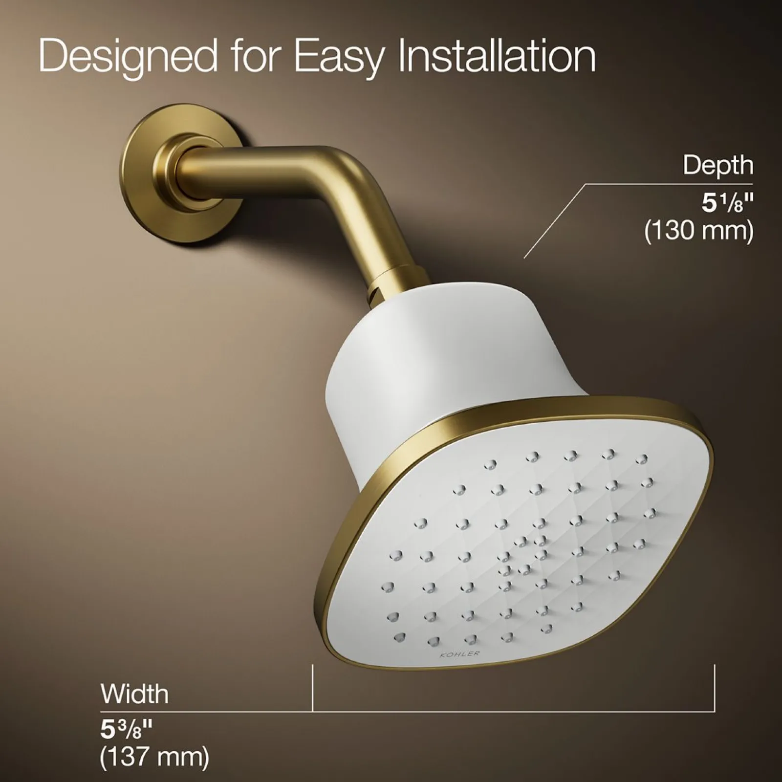 Square single-function filtered showerhead, 1.75 gpm^Kohler Hot