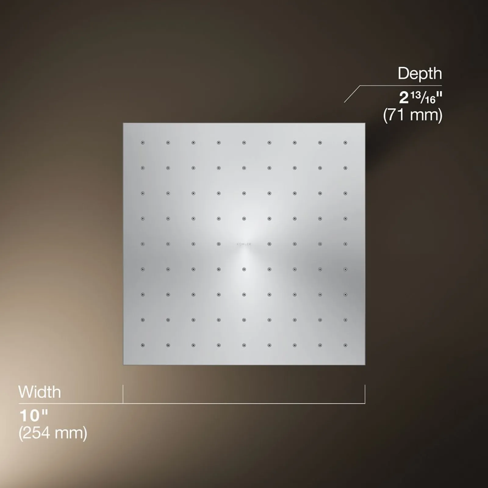 Square 10" single-function rainhead, 2.5 gpm^Kohler Discount