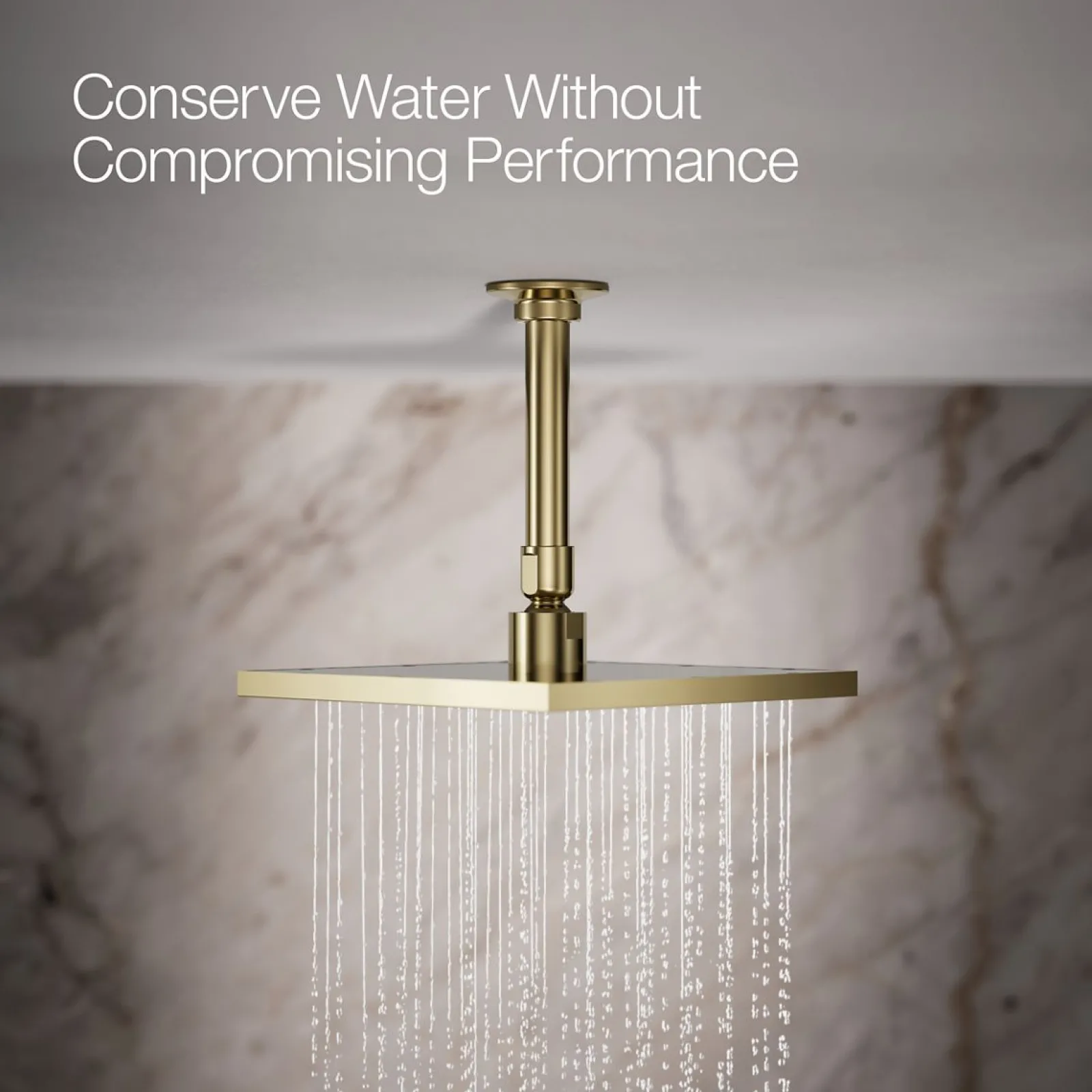 Square 8" single-function rainhead, 2.5 gpm^Kohler