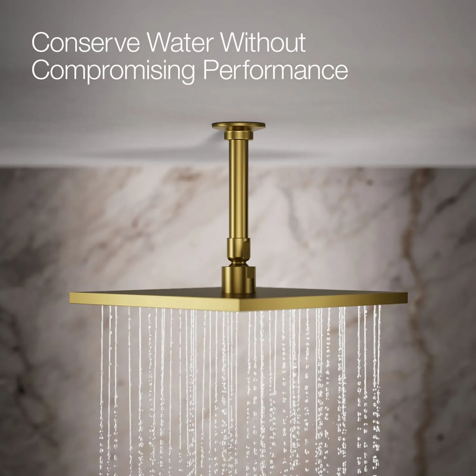 Square 10" single-function rainhead, 1.75 gpm^Kohler Hot