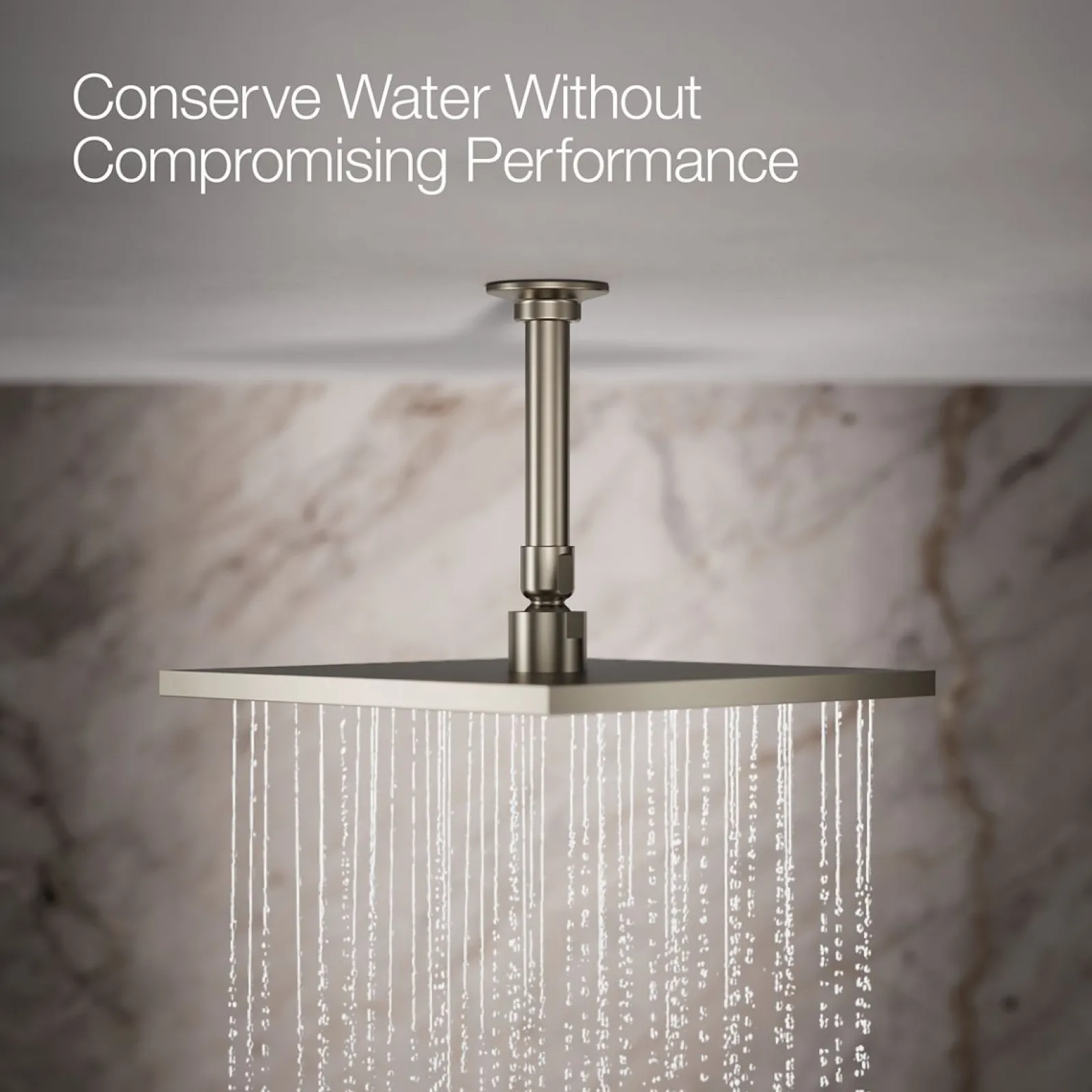 Square 10" single-function rainhead, 1.75 gpm^Kohler Hot